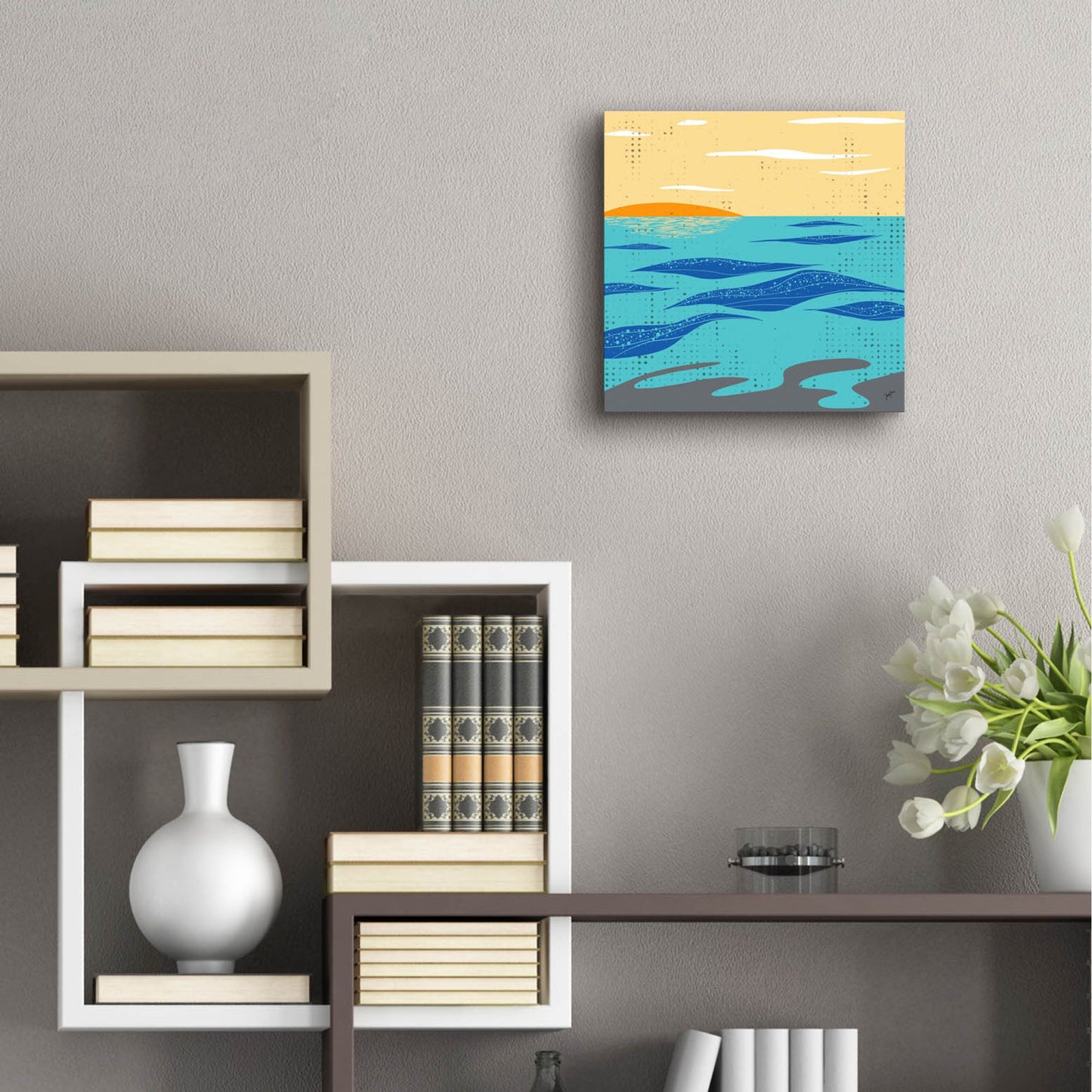 Epic Art ' Calm Surf' by Trish Sierer, Acrylic Glass Wall Art,12x12