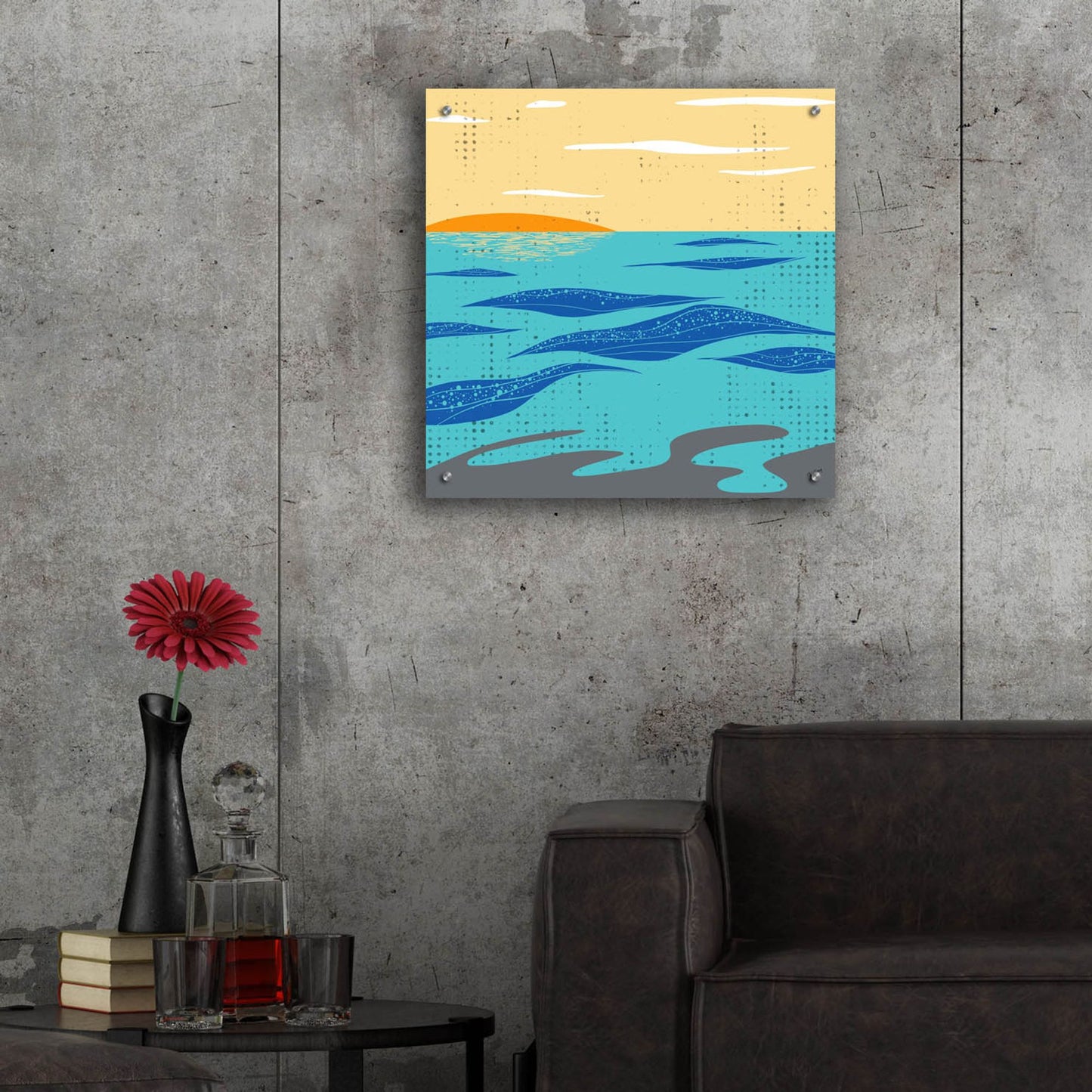 Epic Art ' Calm Surf' by Trish Sierer, Acrylic Glass Wall Art,24x24