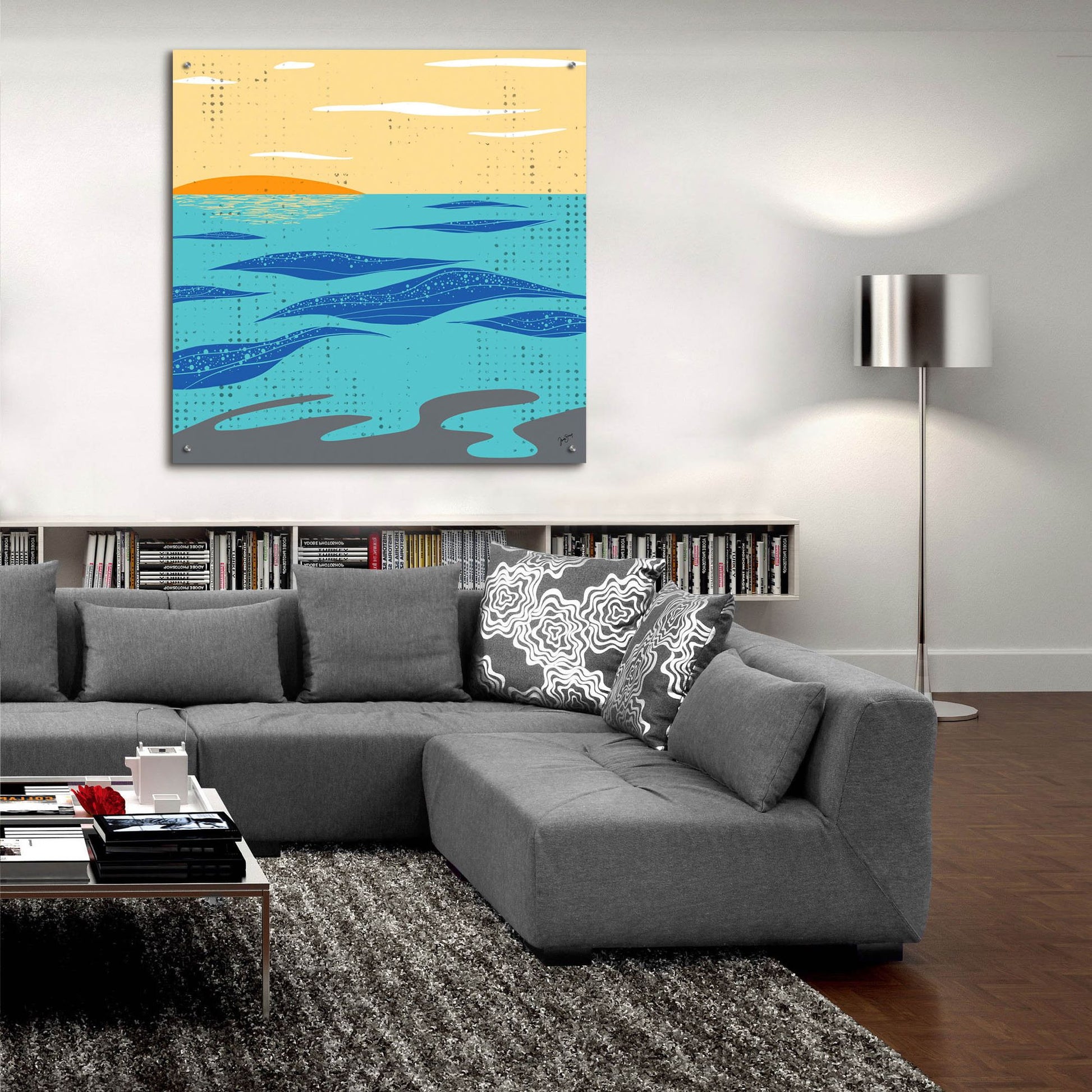 Epic Art ' Calm Surf' by Trish Sierer, Acrylic Glass Wall Art,36x36