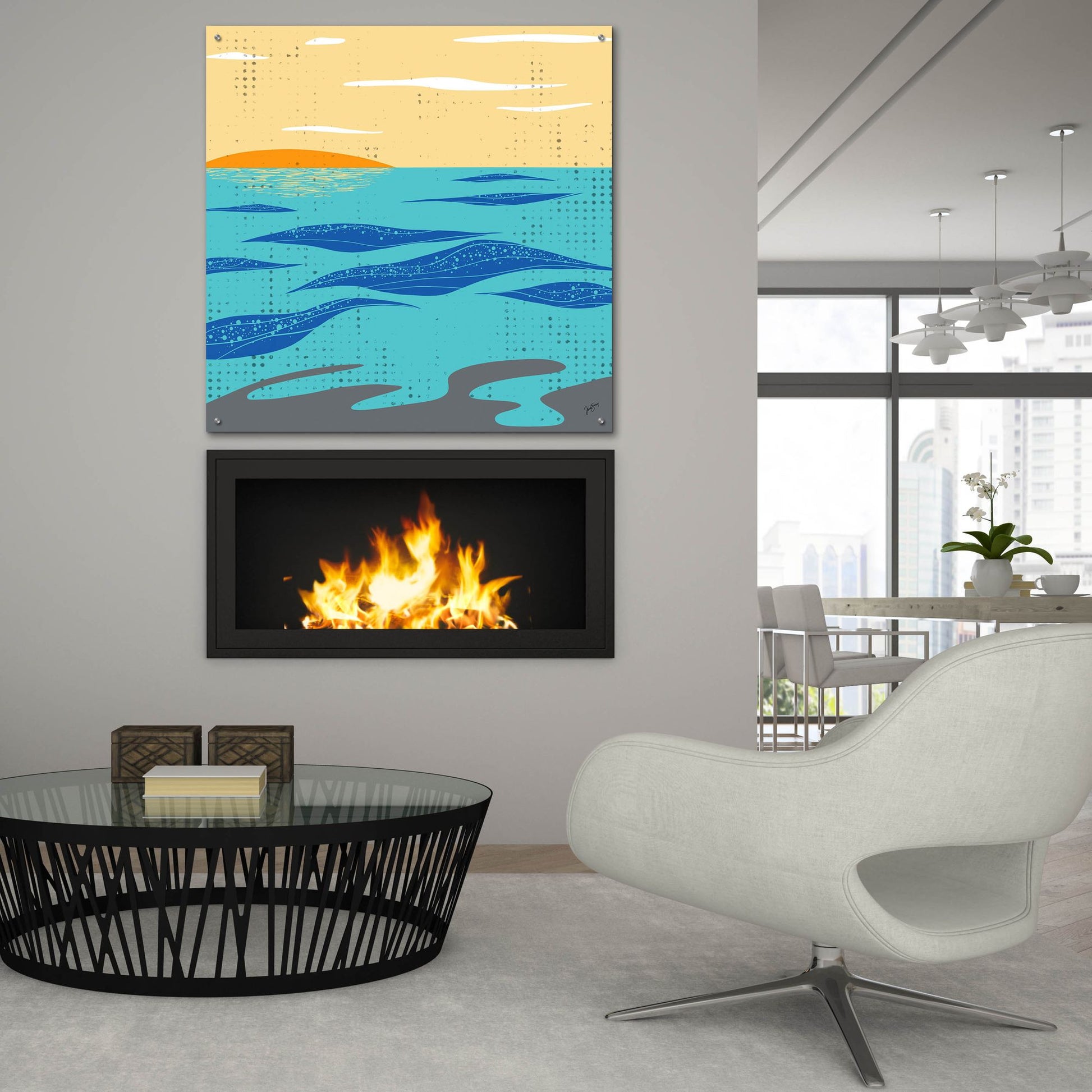 Epic Art ' Calm Surf' by Trish Sierer, Acrylic Glass Wall Art,36x36