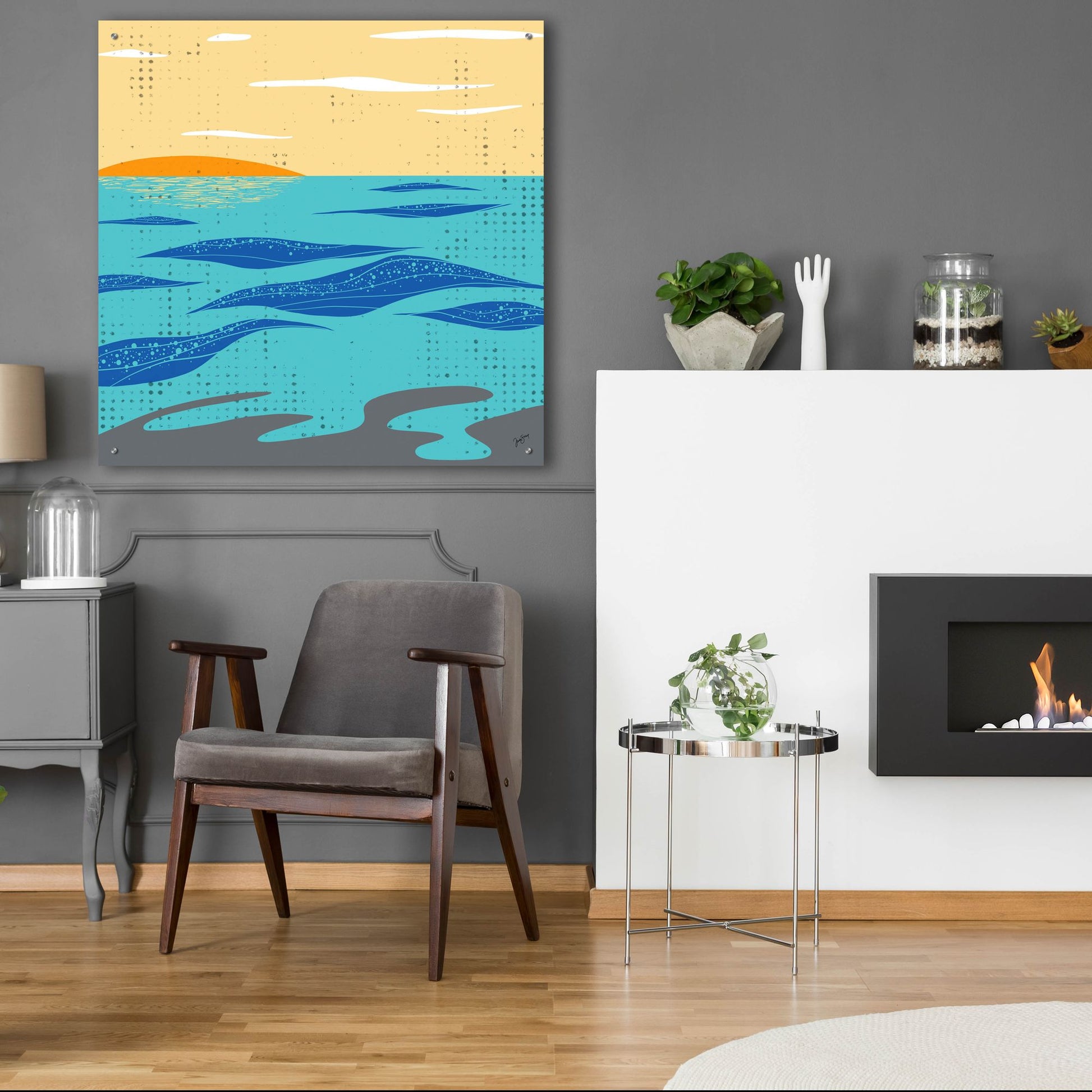 Epic Art ' Calm Surf' by Trish Sierer, Acrylic Glass Wall Art,36x36