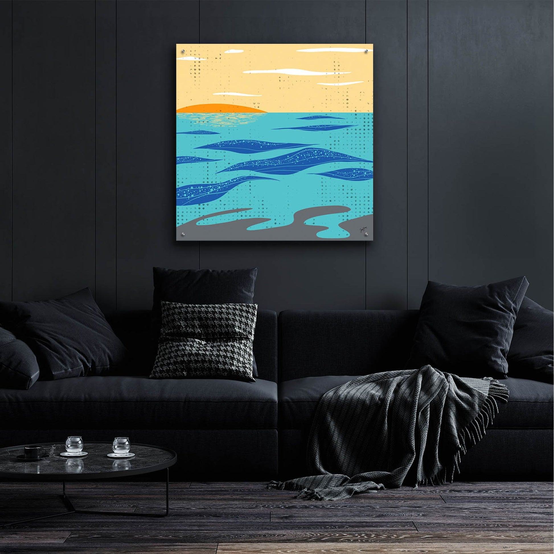 Epic Art ' Calm Surf' by Trish Sierer, Acrylic Glass Wall Art,36x36