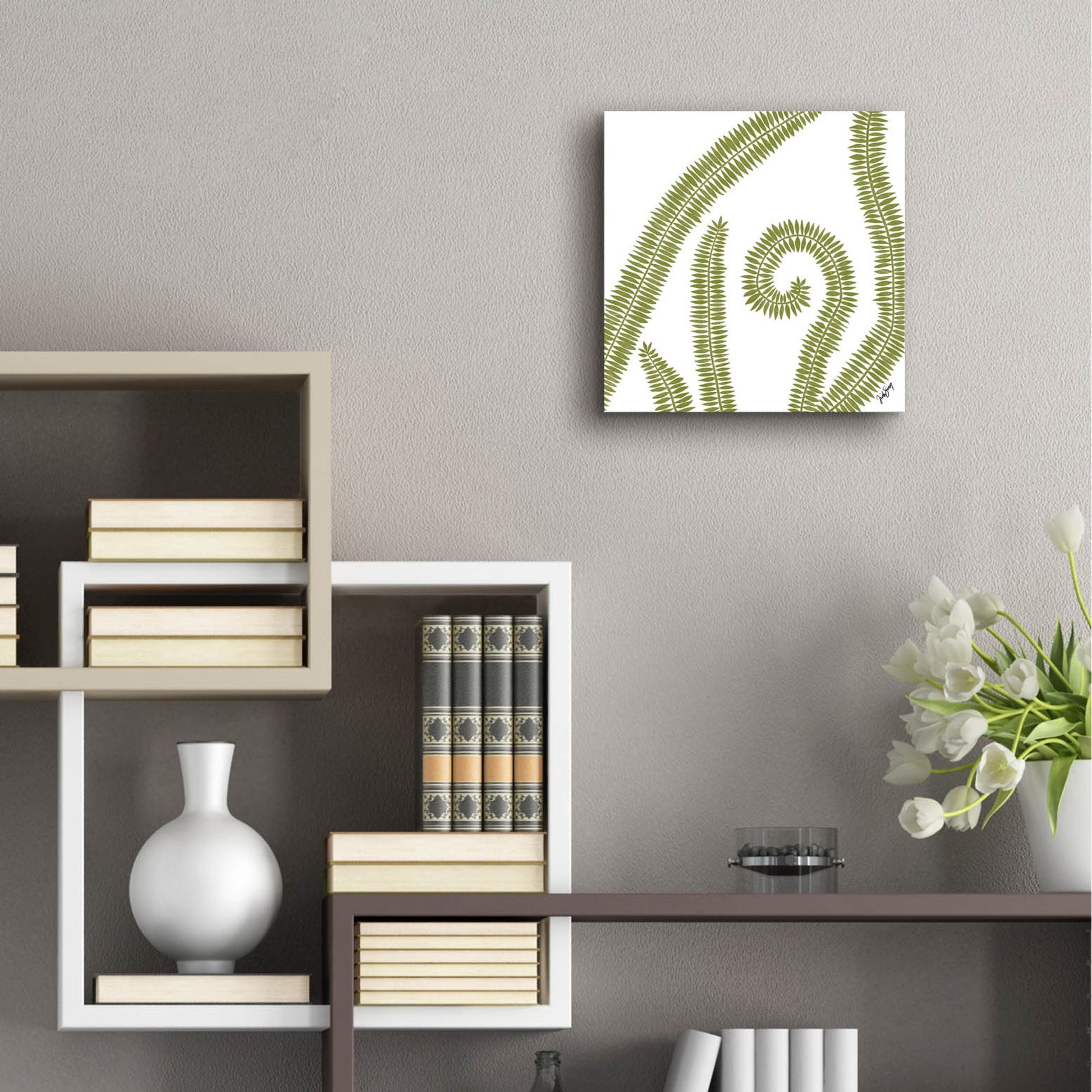 Epic Art ' Curly Fern' by Trish Sierer, Acrylic Glass Wall Art,12x12