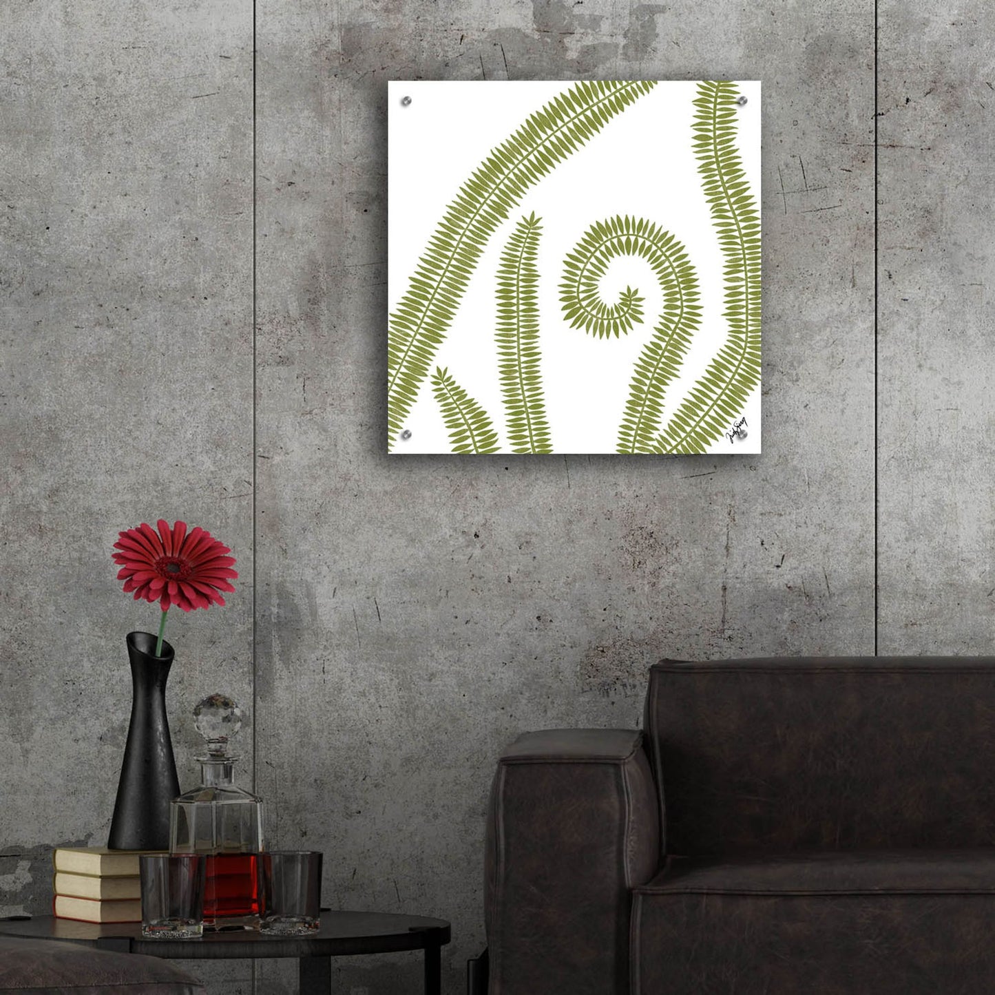 Epic Art ' Curly Fern' by Trish Sierer, Acrylic Glass Wall Art,24x24