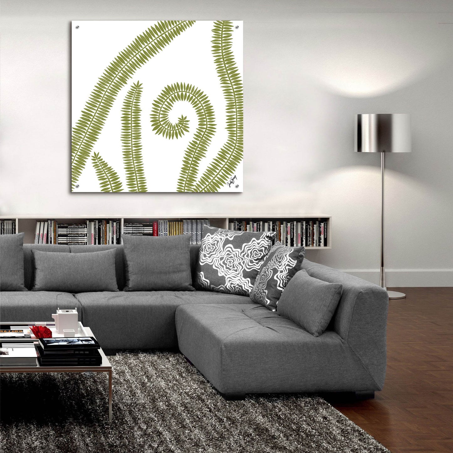 Epic Art ' Curly Fern' by Trish Sierer, Acrylic Glass Wall Art,36x36