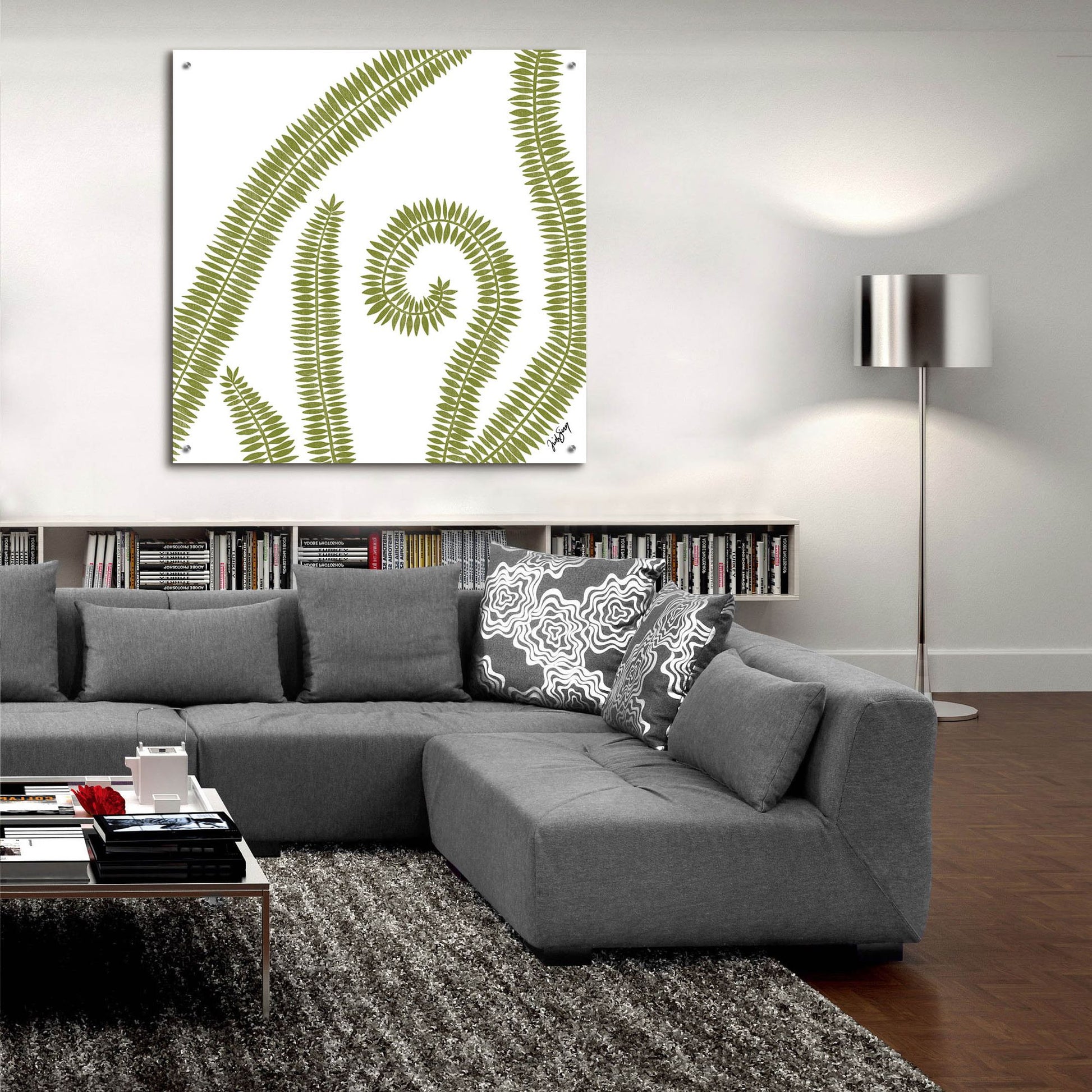 Epic Art ' Curly Fern' by Trish Sierer, Acrylic Glass Wall Art,36x36