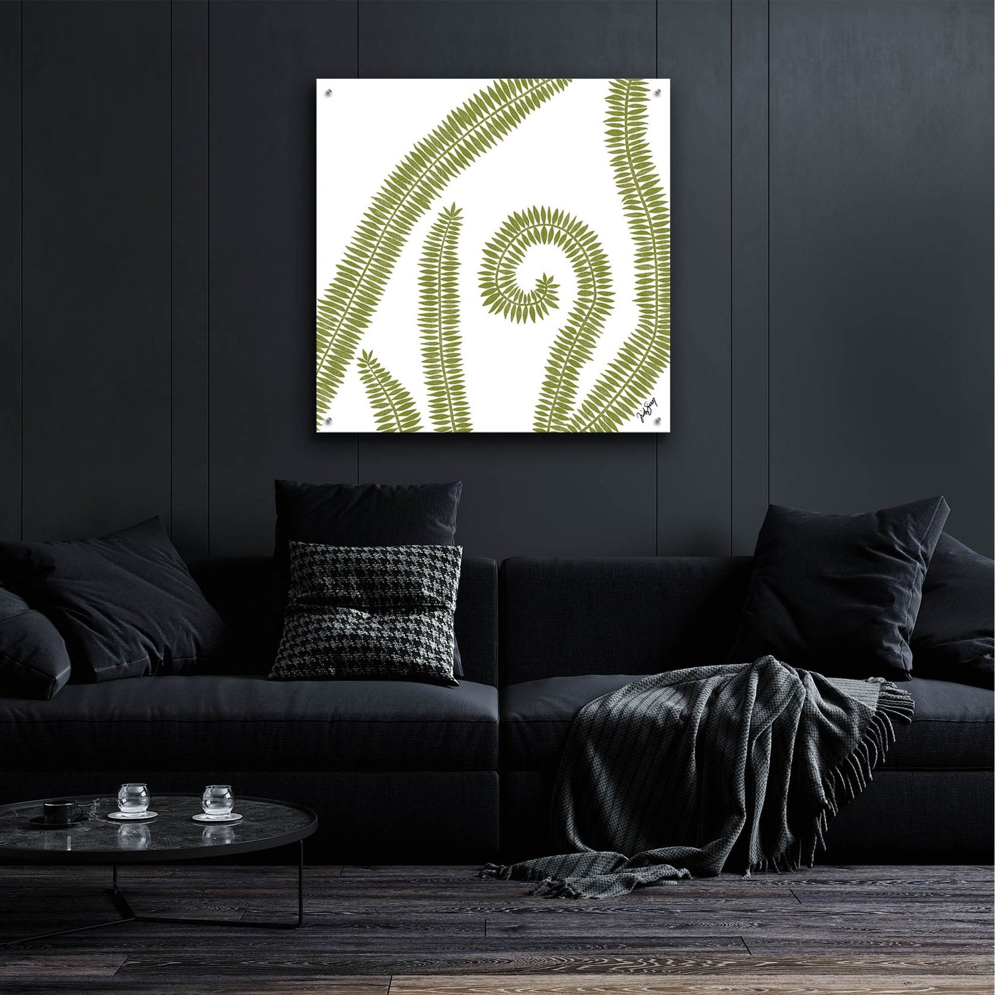 Epic Art ' Curly Fern' by Trish Sierer, Acrylic Glass Wall Art,36x36