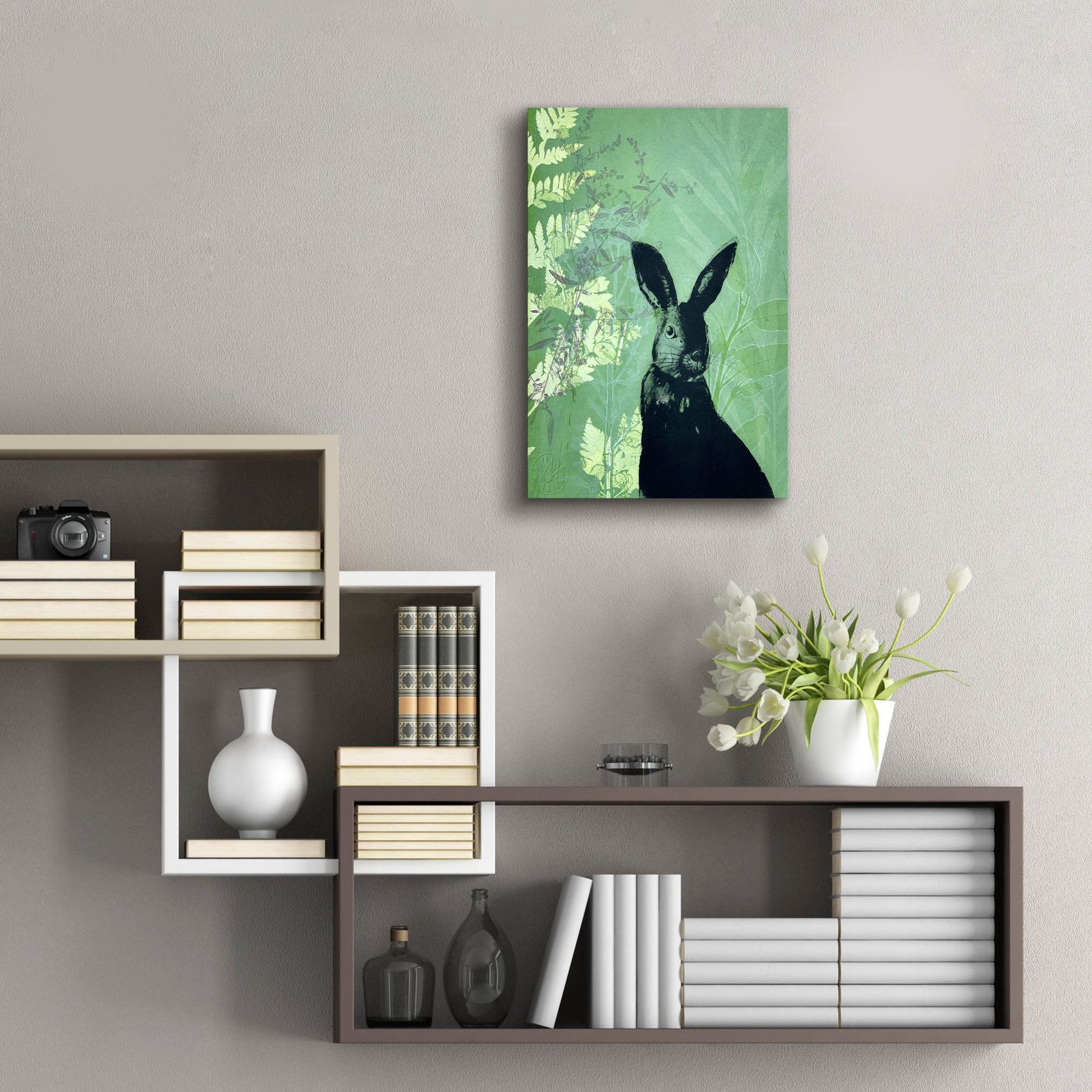 Epic Art ' Cheeky Rabbit' by Trudy Rice, Acrylic Glass Wall Art,16x24