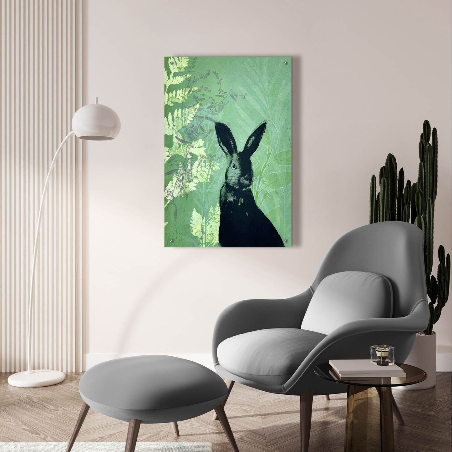 Epic Art ' Cheeky Rabbit' by Trudy Rice, Acrylic Glass Wall Art,24x36