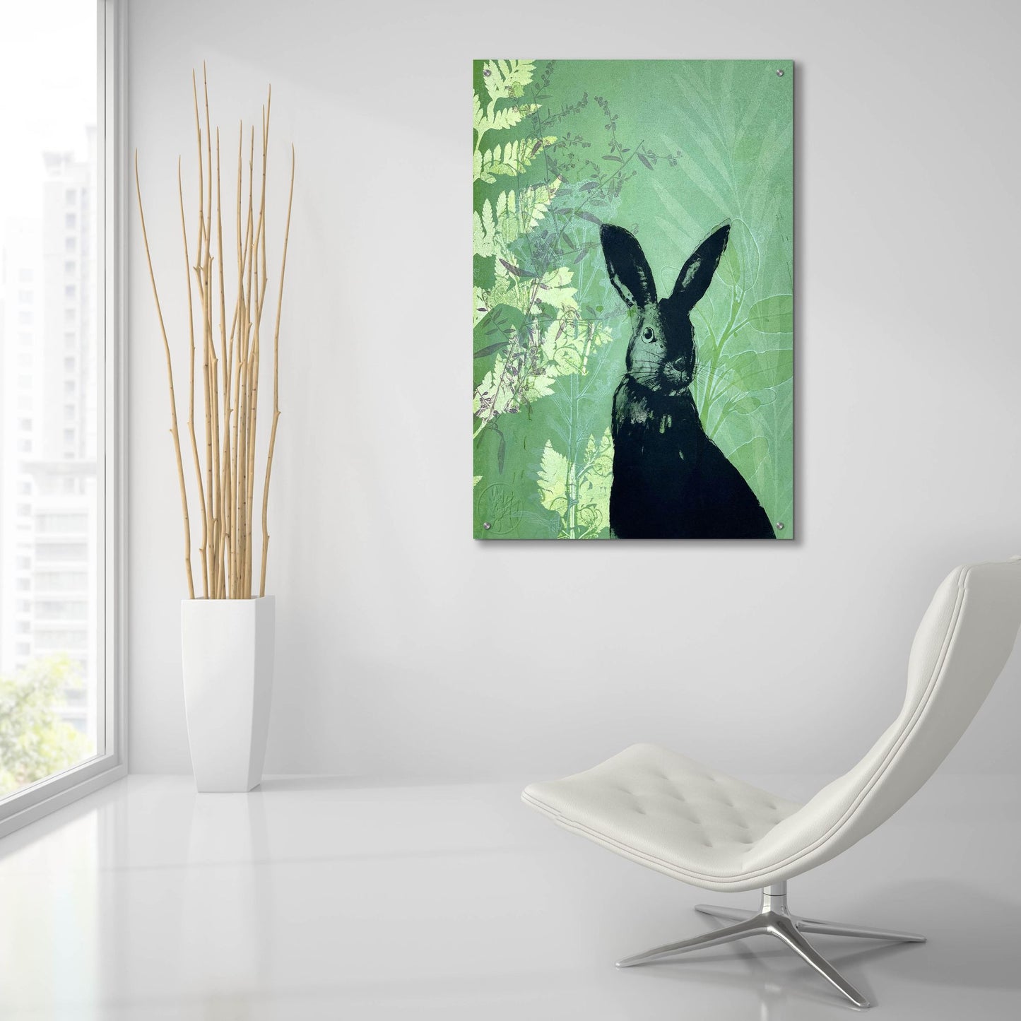 Epic Art ' Cheeky Rabbit' by Trudy Rice, Acrylic Glass Wall Art,24x36