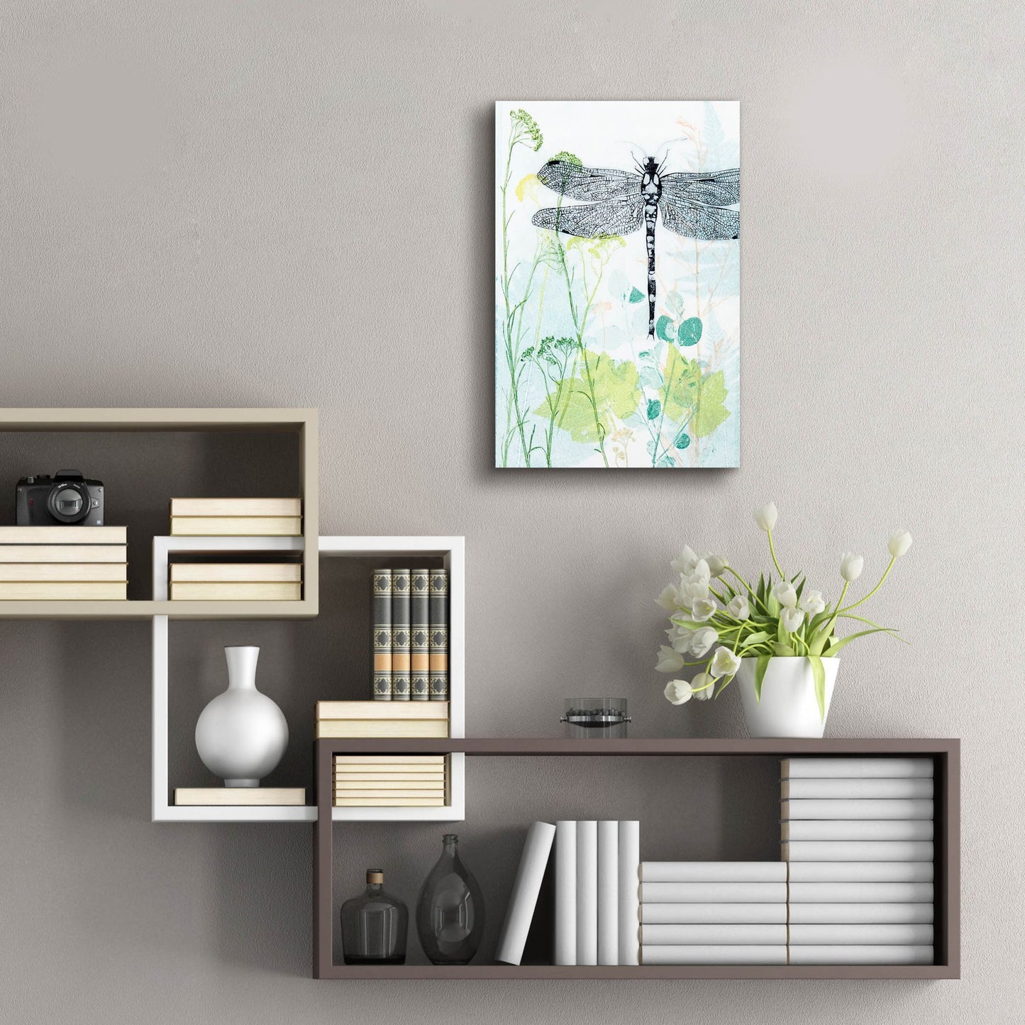 Epic Art ' Dragonfly And The Healing Plant' by Trudy Rice, Acrylic Glass Wall Art,16x24