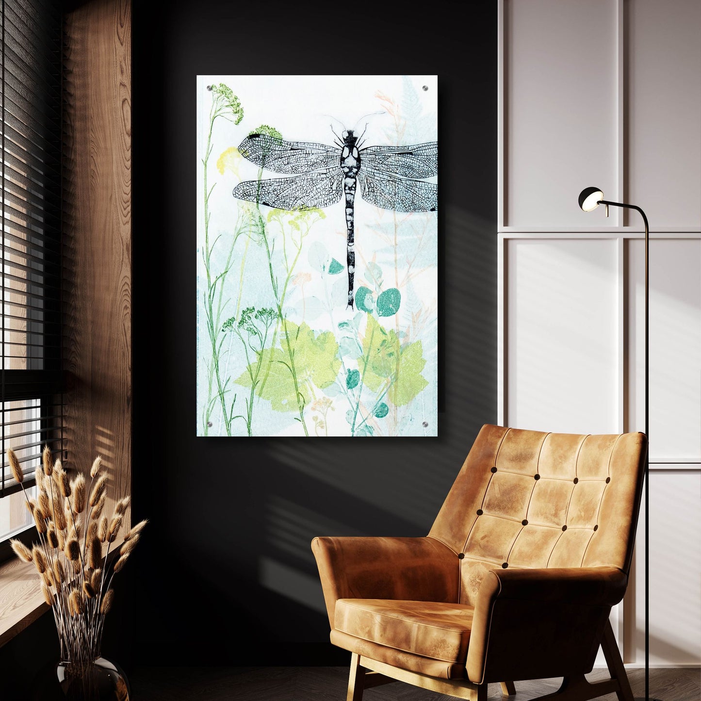 Epic Art ' Dragonfly And The Healing Plant' by Trudy Rice, Acrylic Glass Wall Art,24x36