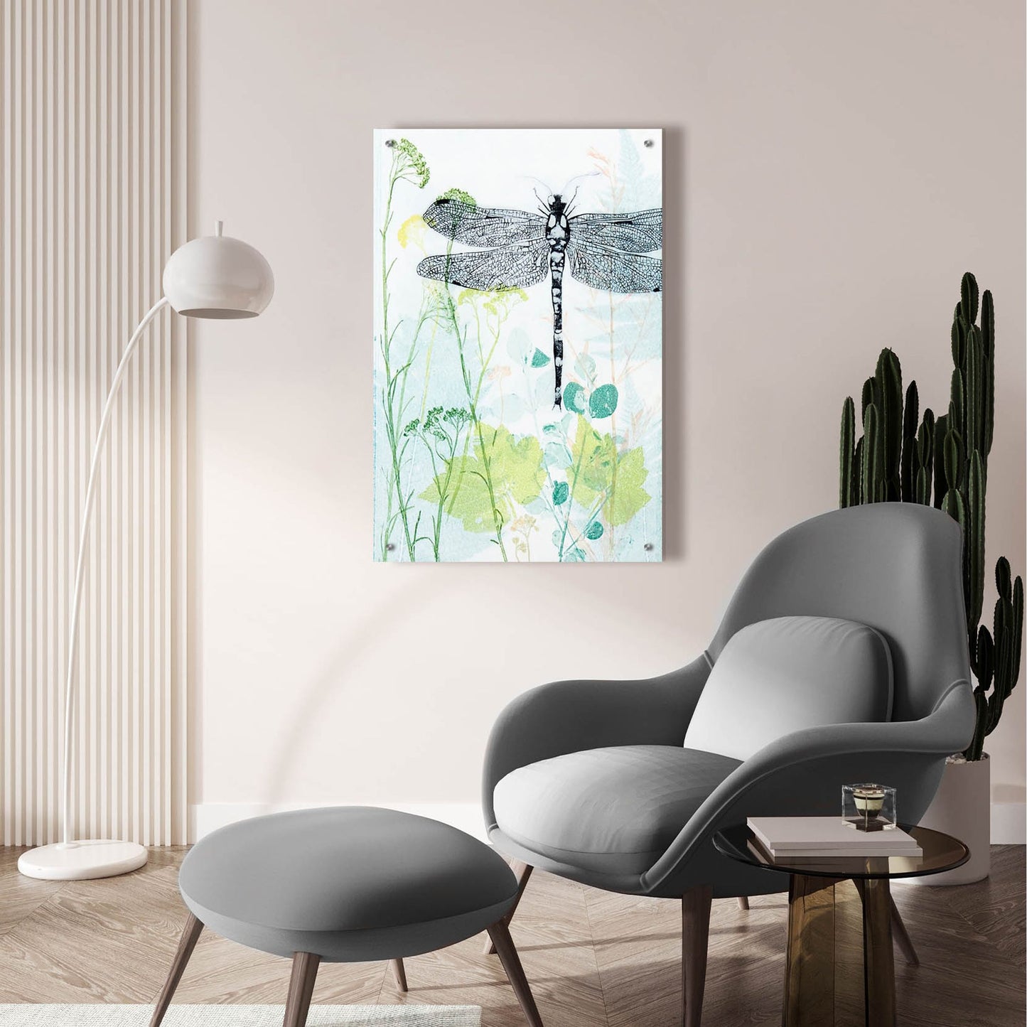 Epic Art ' Dragonfly And The Healing Plant' by Trudy Rice, Acrylic Glass Wall Art,24x36