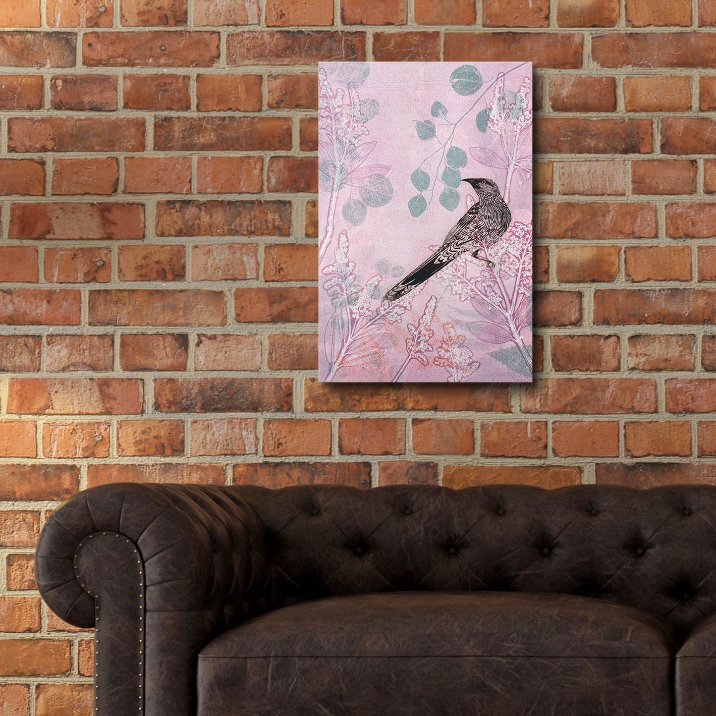 Epic Art ' Dusk Wattlebird in Pink' by Trudy Rice, Acrylic Glass Wall Art,16x24