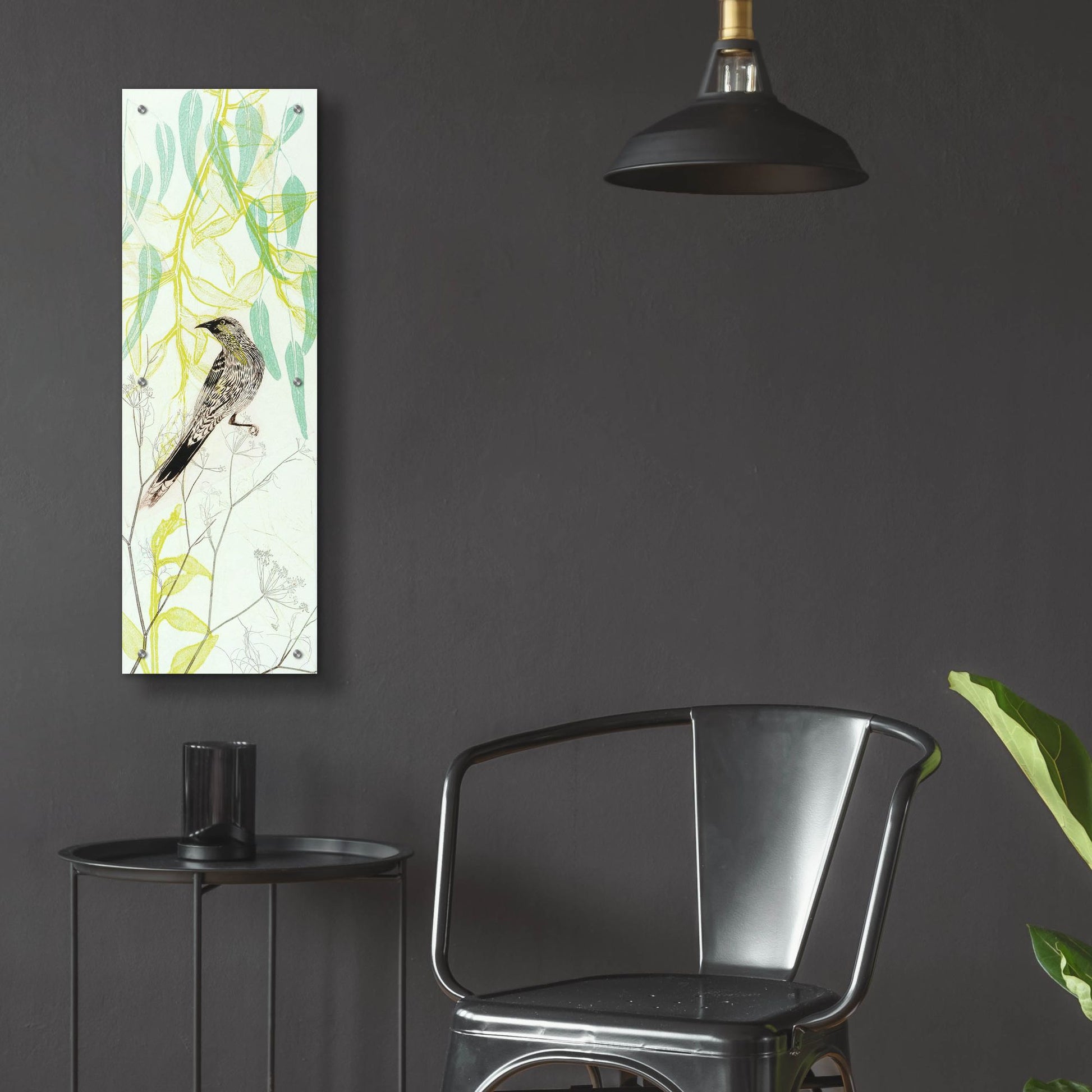 Epic Art ' Eager To Fly Wattlebird' by Trudy Rice, Acrylic Glass Wall Art,12x36