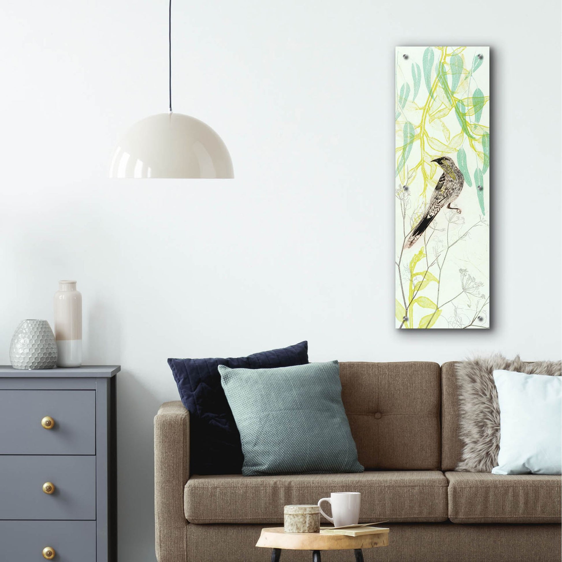 Epic Art ' Eager To Fly Wattlebird' by Trudy Rice, Acrylic Glass Wall Art,12x36