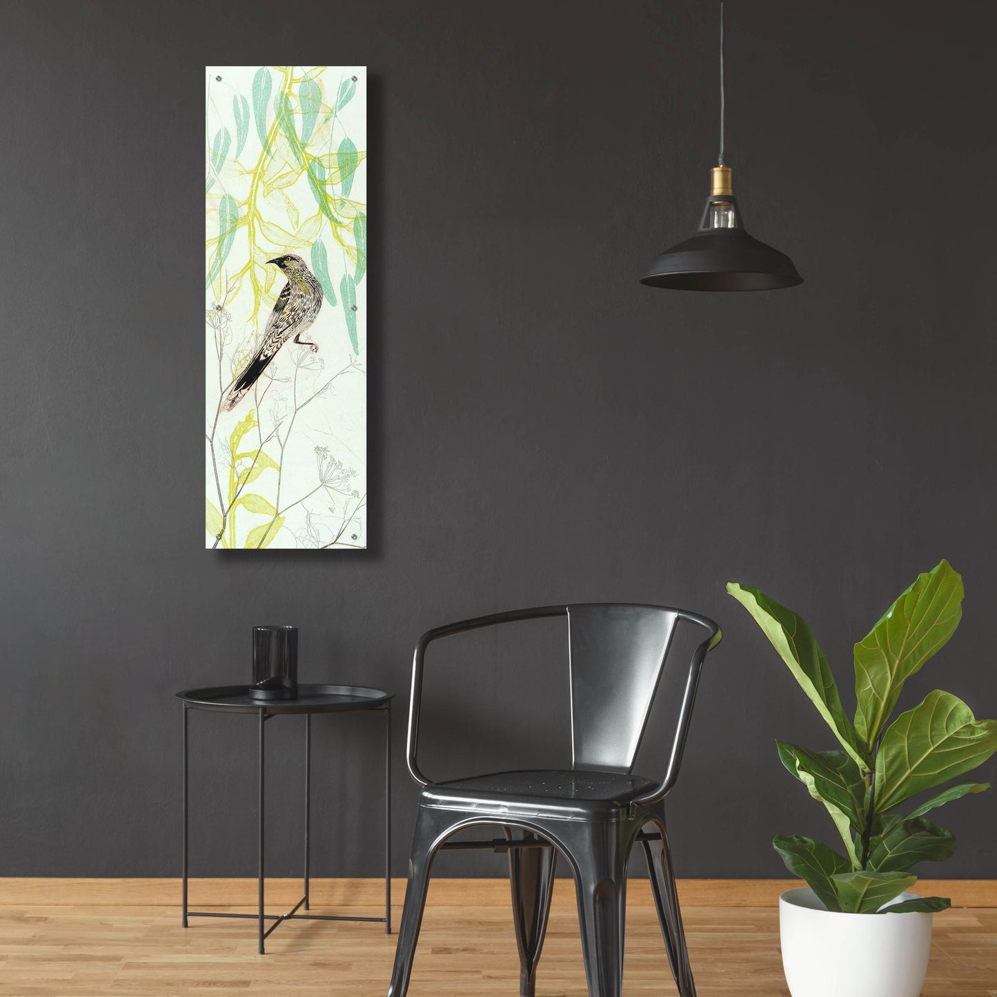 Epic Art ' Eager To Fly Wattlebird' by Trudy Rice, Acrylic Glass Wall Art,16x48