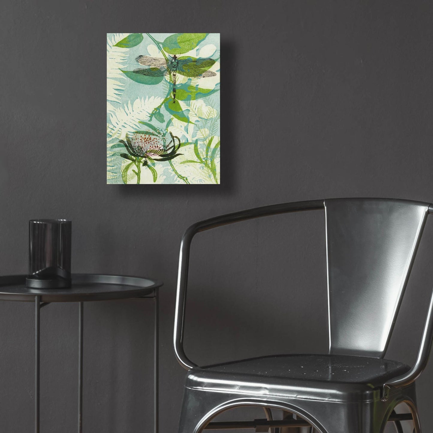 Epic Art ' The Elusive Dragonfly and Waratah' by Trudy Rice, Acrylic Glass Wall Art,12x16