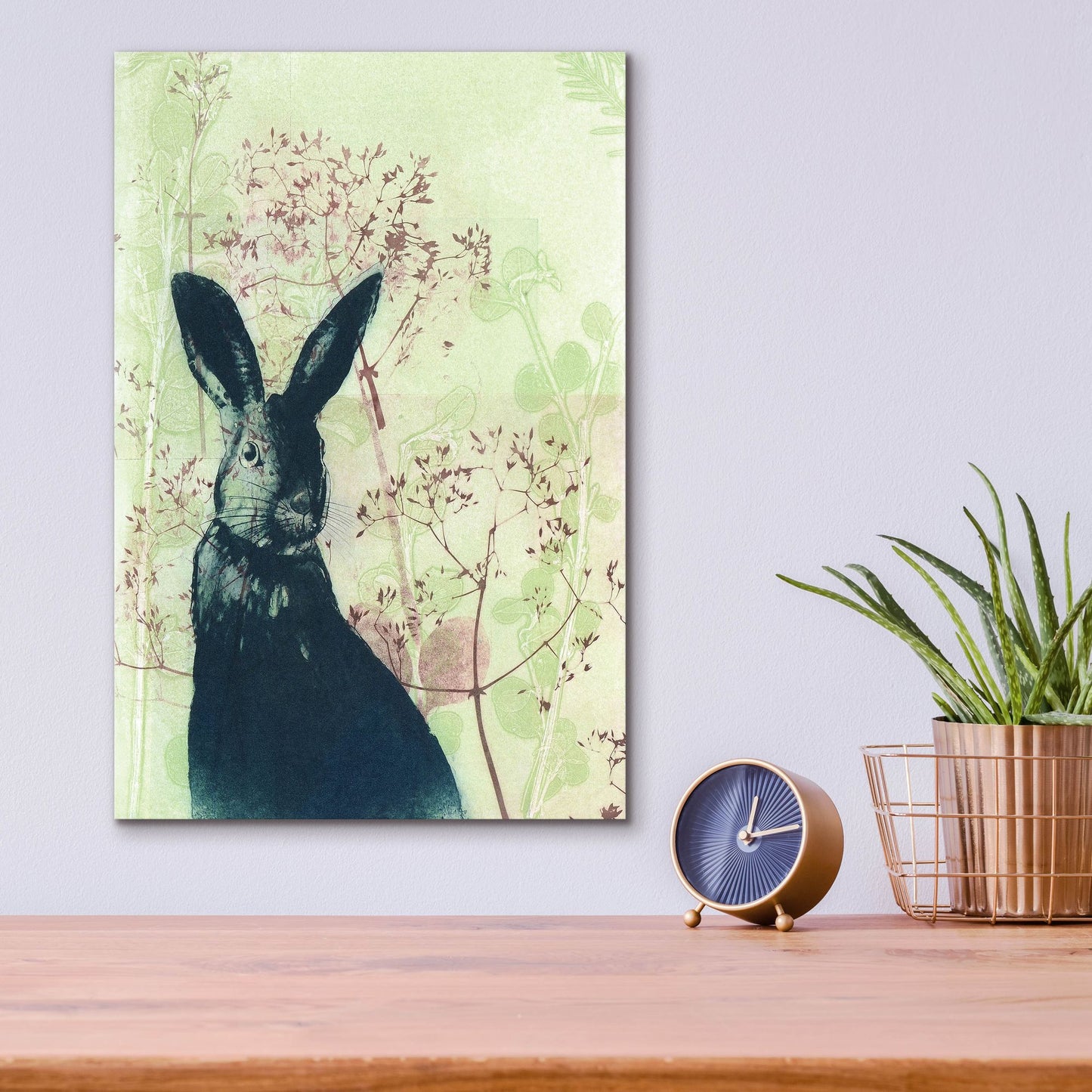 Epic Art ' Wild Rabbit' by Trudy Rice, Acrylic Glass Wall Art,12x16