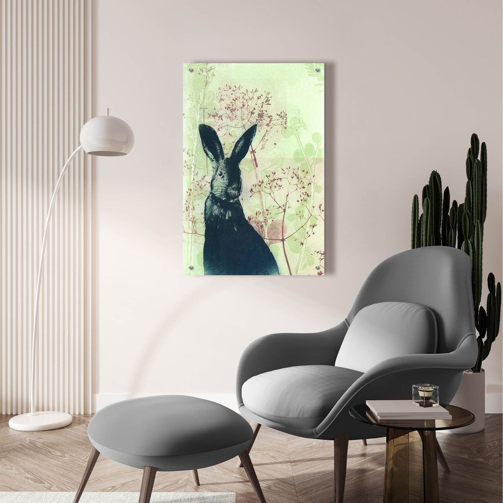 Epic Art ' Wild Rabbit' by Trudy Rice, Acrylic Glass Wall Art,24x36