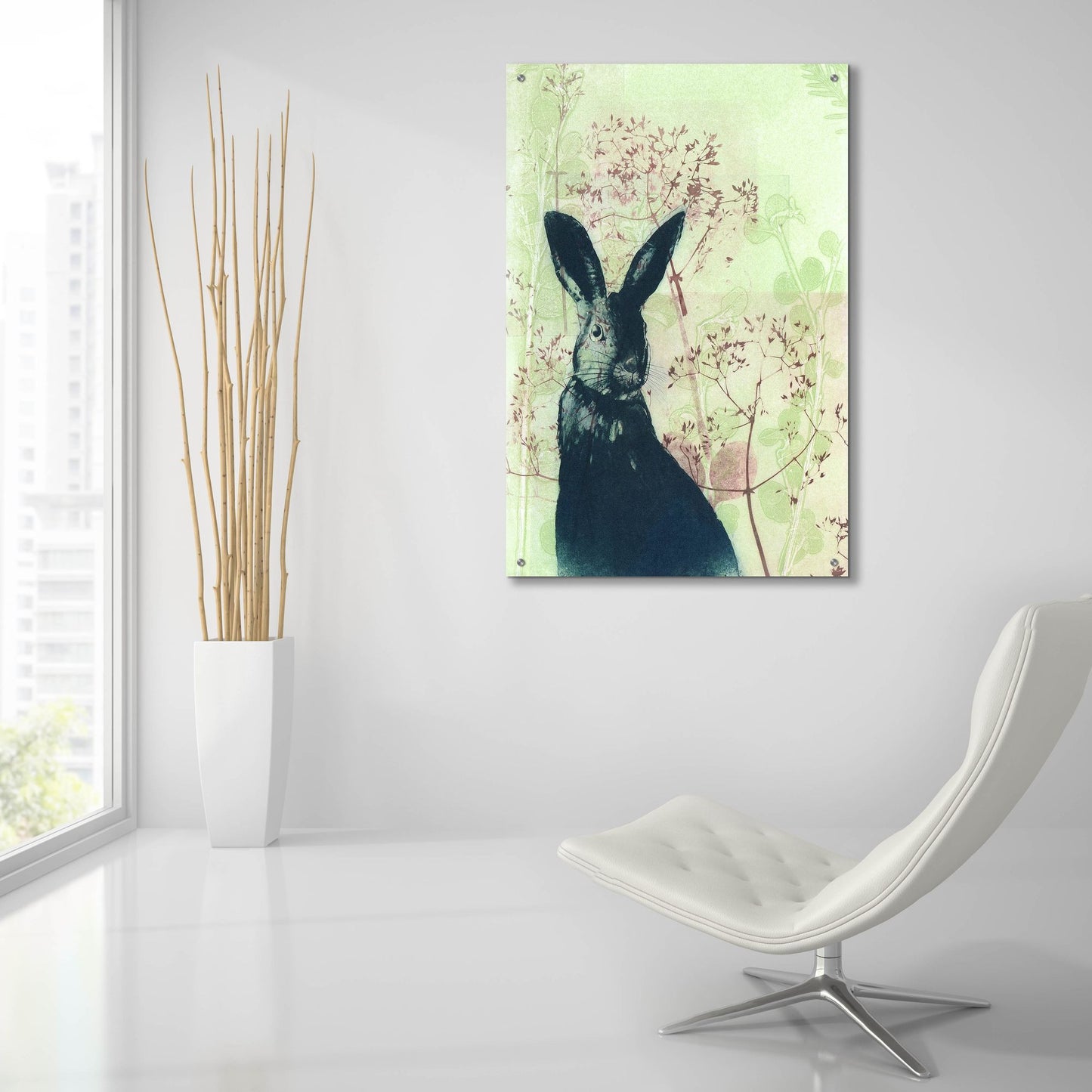 Epic Art ' Wild Rabbit' by Trudy Rice, Acrylic Glass Wall Art,24x36