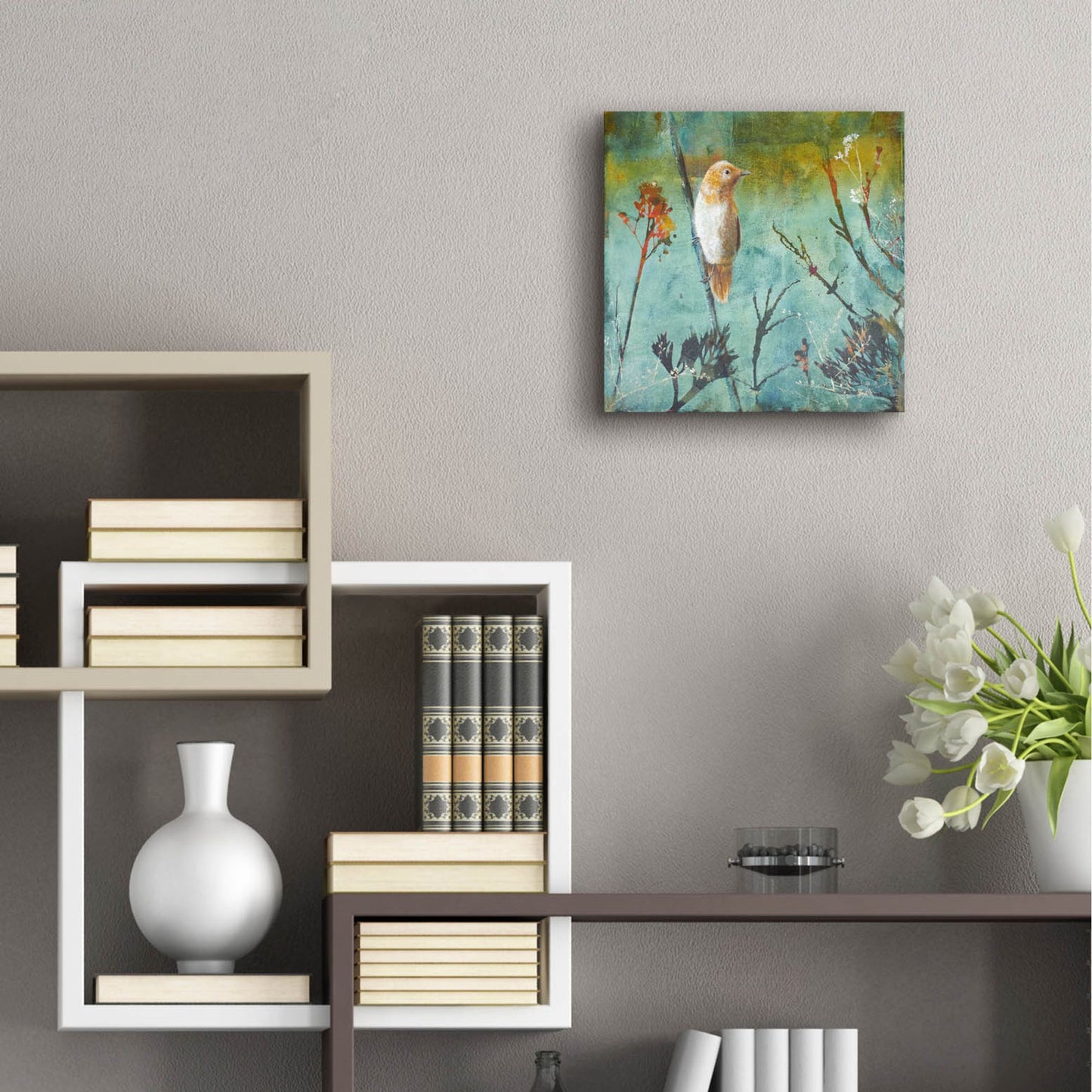 Epic Art ' Australian Reed Warbler' by Trudy Rice, Acrylic Glass Wall Art,12x12