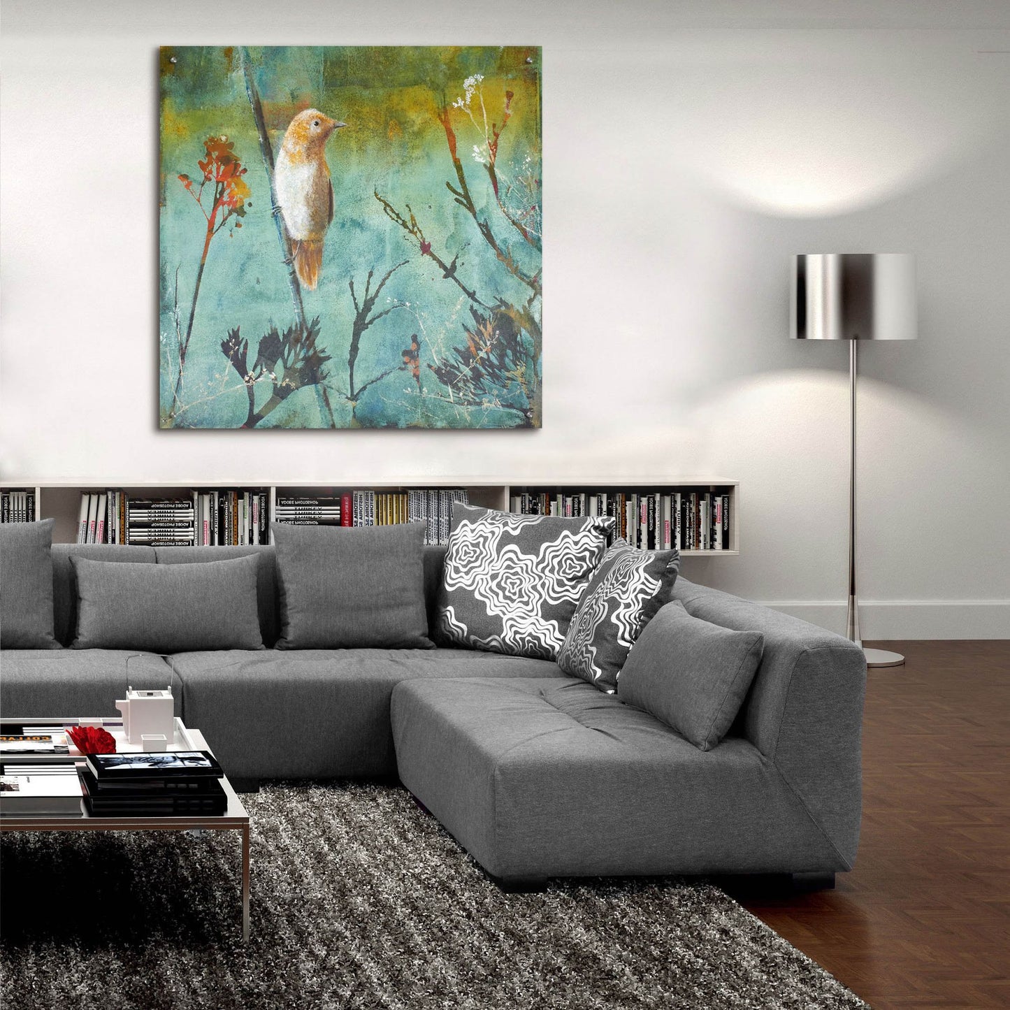 Epic Art ' Australian Reed Warbler' by Trudy Rice, Acrylic Glass Wall Art,36x36