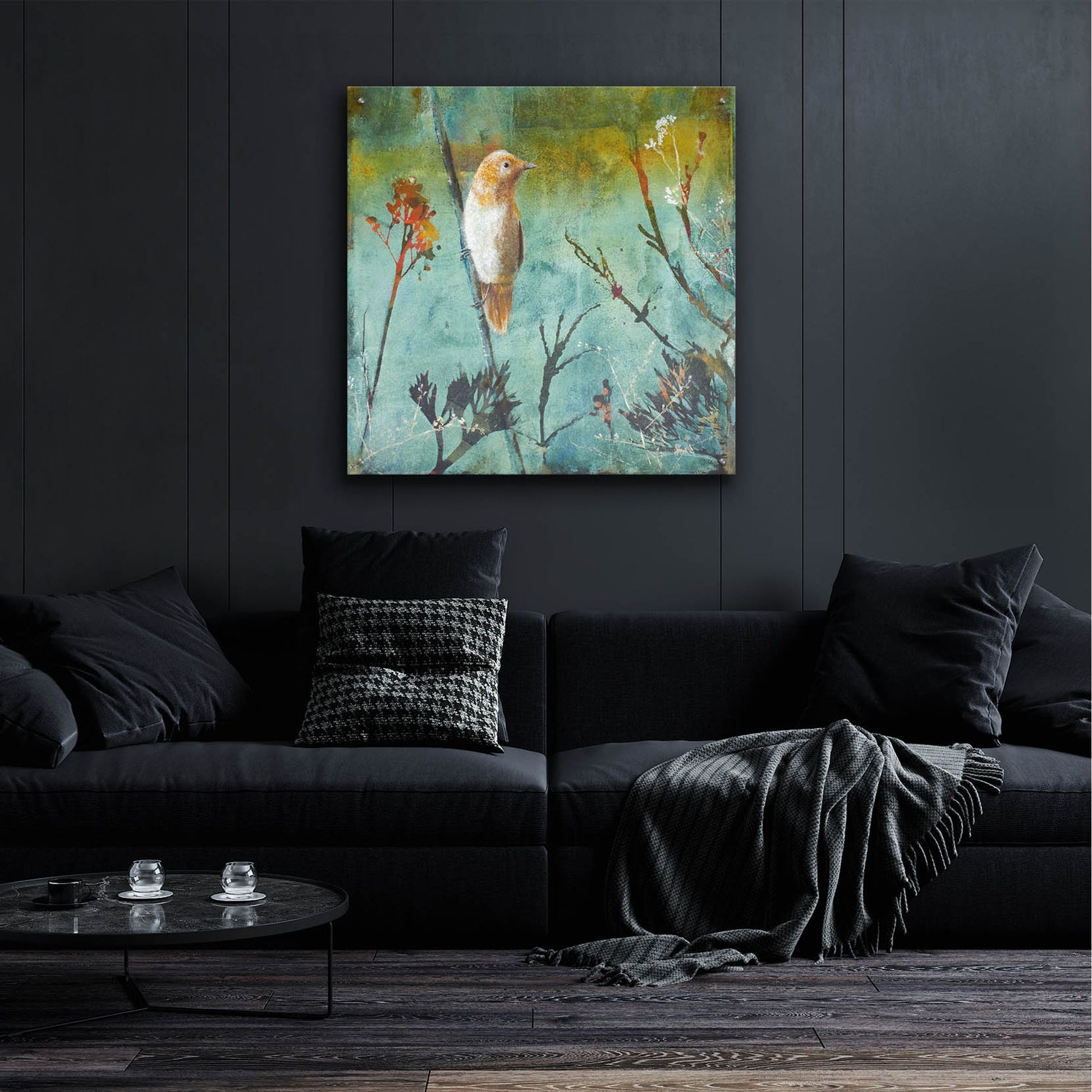 Epic Art ' Australian Reed Warbler' by Trudy Rice, Acrylic Glass Wall Art,36x36