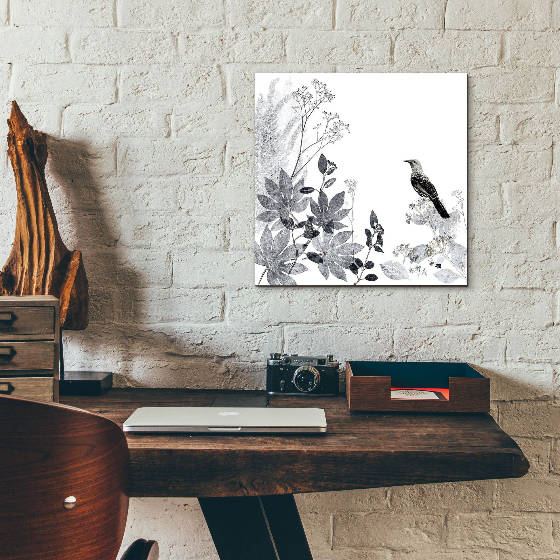 Epic Art ' Thoughtful Wattlebird' by Trudy Rice, Acrylic Glass Wall Art,12x12