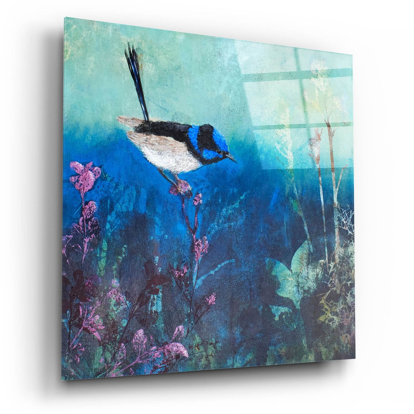 Epic Art ' Wren at Dusk' by Trudy Rice, Acrylic Glass Wall Art,12x12