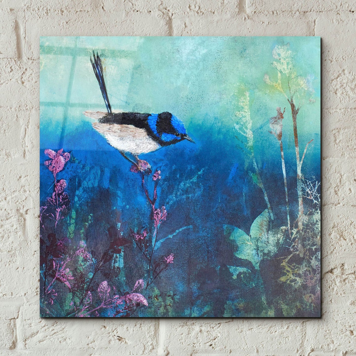 Epic Art ' Wren at Dusk' by Trudy Rice, Acrylic Glass Wall Art,12x12