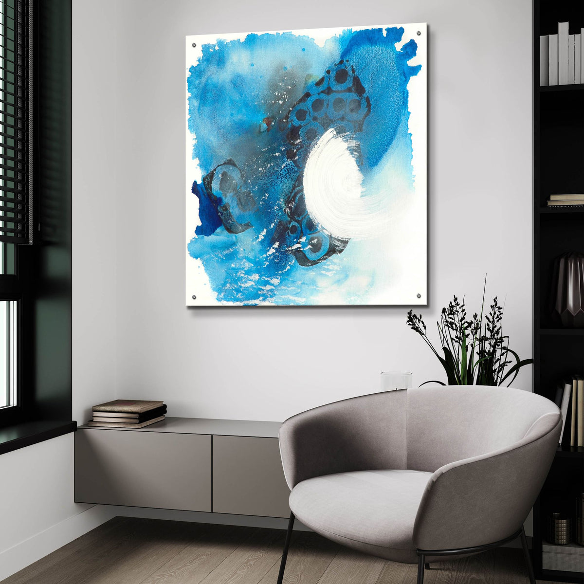 Epic Art ' Ocean's Diluted' by Valerie Russell, Acrylic Glass Wall Art,36x36