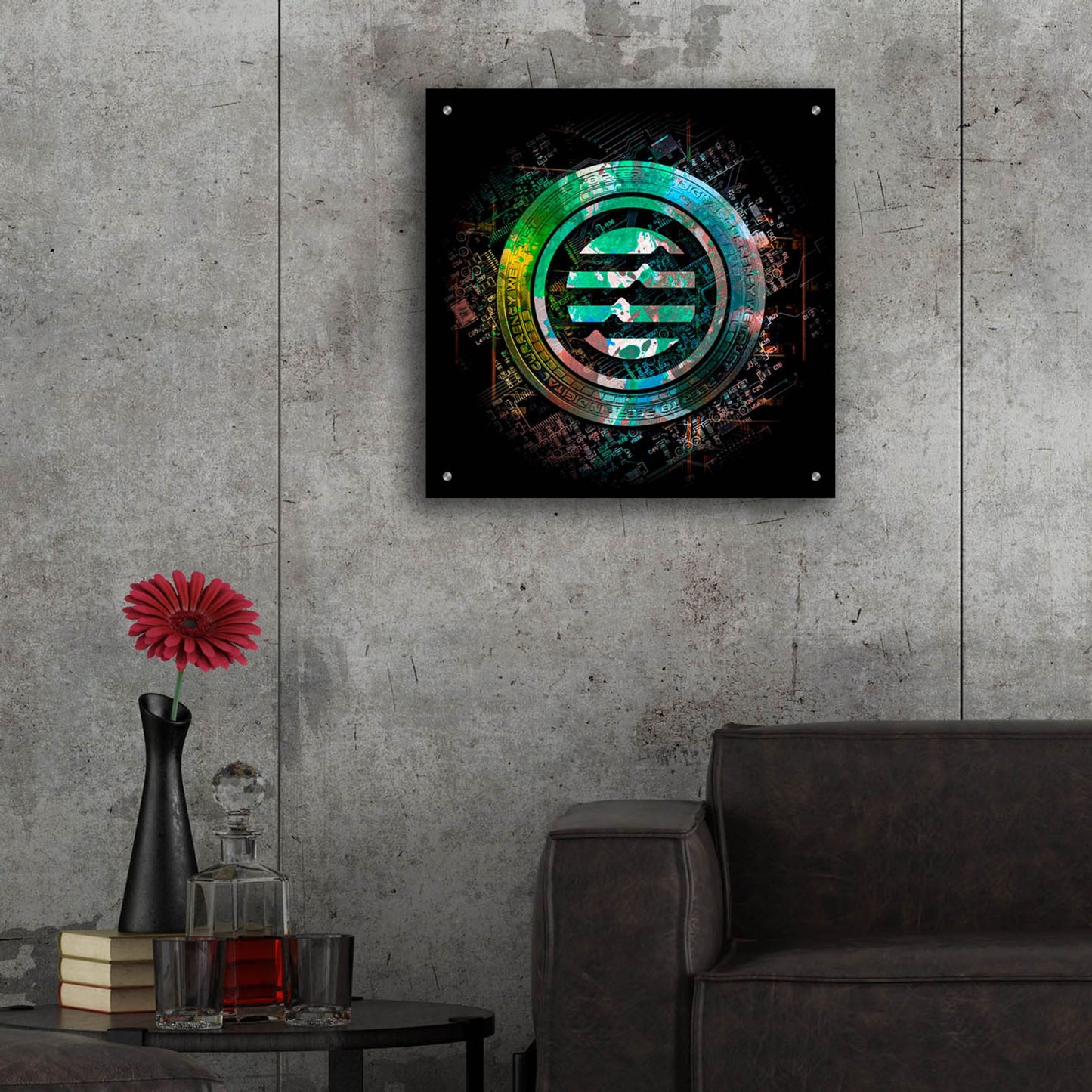 Epic Art 'Aptos Crypto Power' by Epic Portfolio, Acrylic Glass Wall Art,24x24