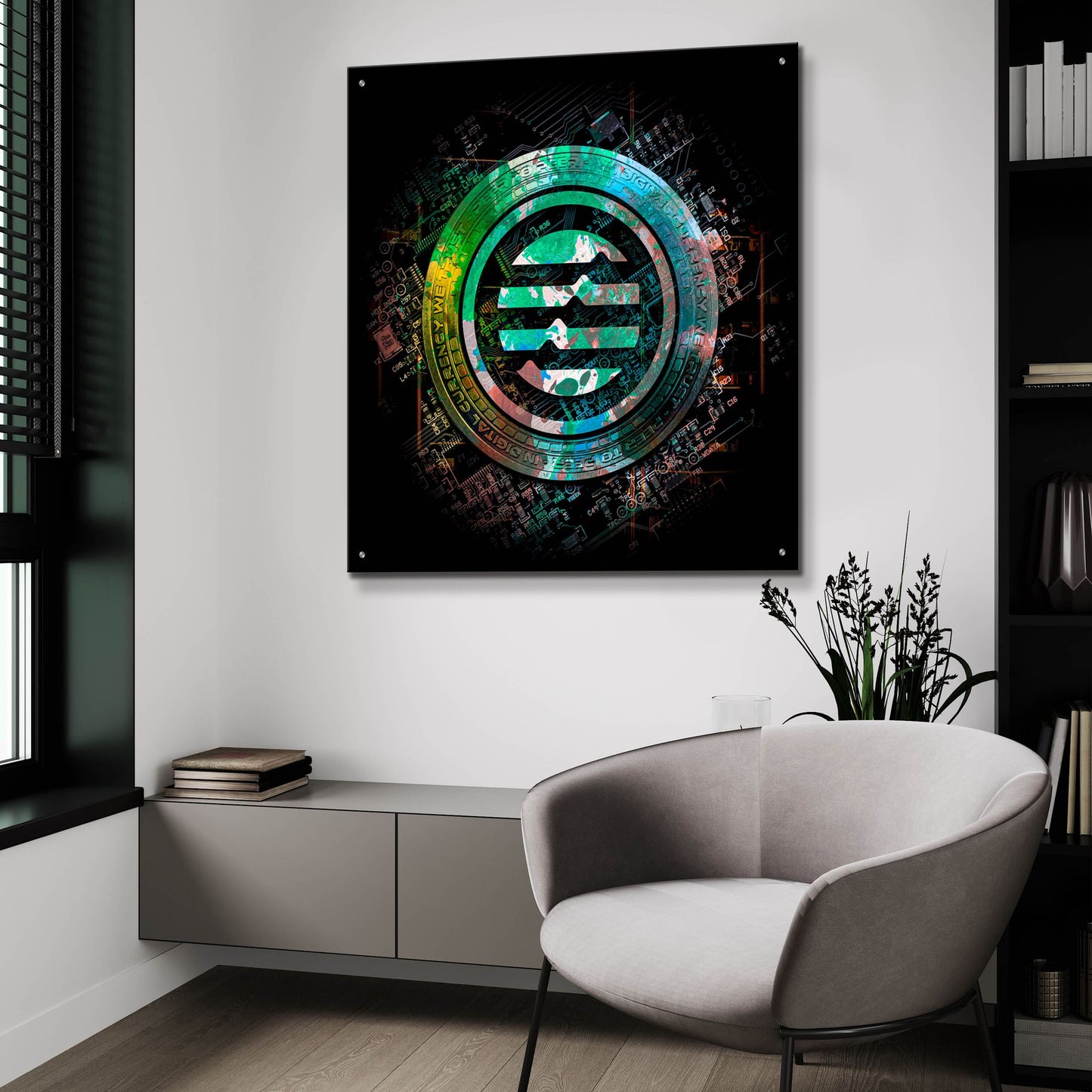 Epic Art 'Aptos Crypto Power' by Epic Portfolio, Acrylic Glass Wall Art,36x36