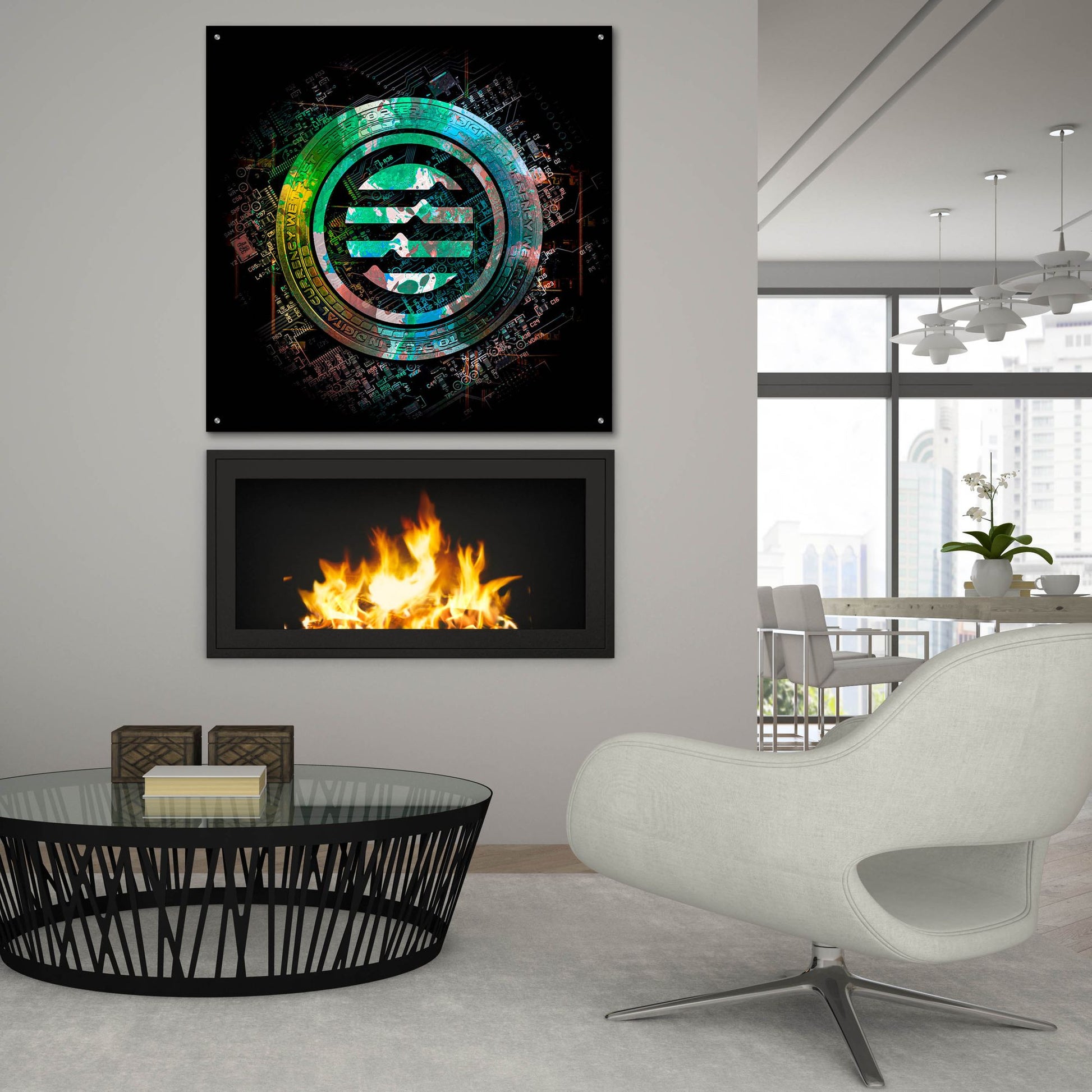 Epic Art 'Aptos Crypto Power' by Epic Portfolio, Acrylic Glass Wall Art,36x36