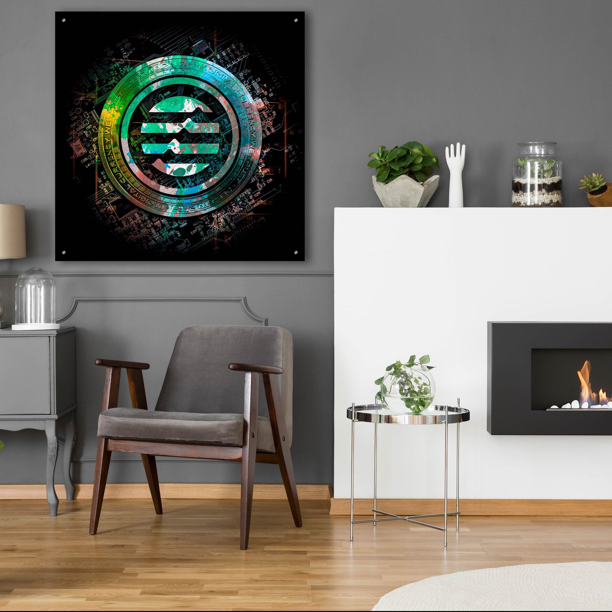 Epic Art 'Aptos Crypto Power' by Epic Portfolio, Acrylic Glass Wall Art,36x36