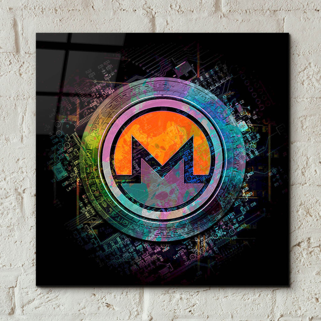 Epic Art 'Monero Crypto Power' by Epic Portfolio, Acrylic Glass Wall Art,12x12