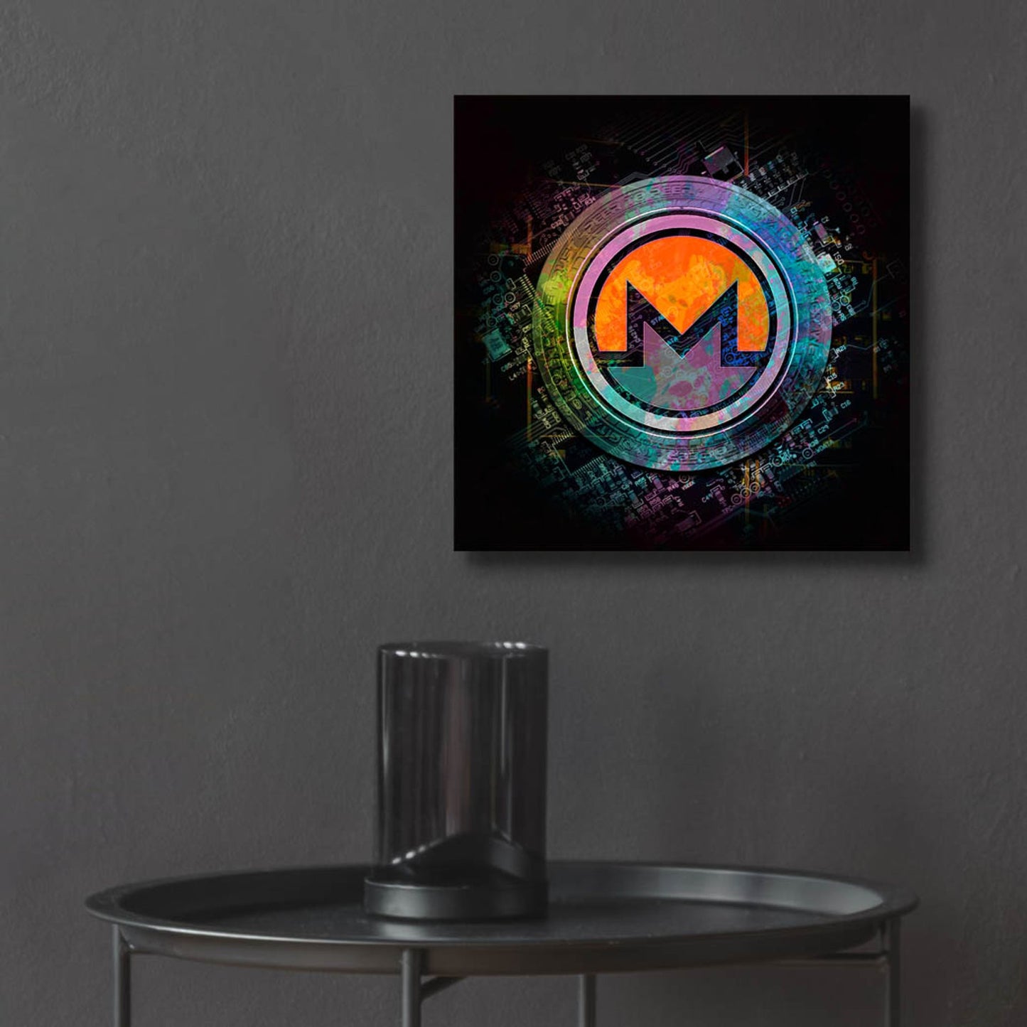 Epic Art 'Monero Crypto Power' by Epic Portfolio, Acrylic Glass Wall Art,12x12