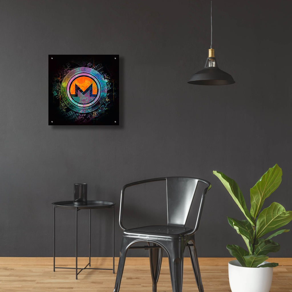 Epic Art 'Monero Crypto Power' by Epic Portfolio, Acrylic Glass Wall Art,24x24