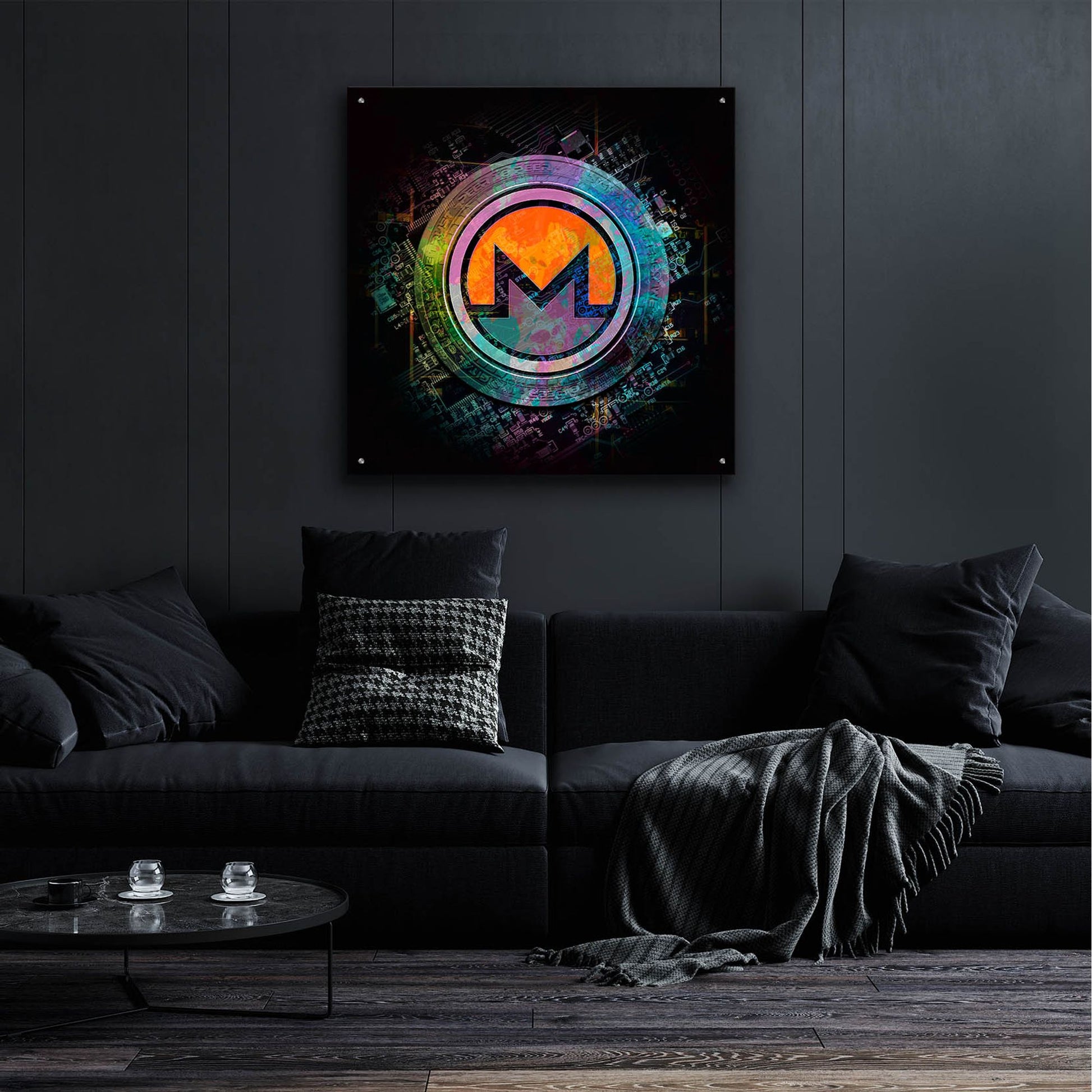 Epic Art 'Monero Crypto Power' by Epic Portfolio, Acrylic Glass Wall Art,36x36