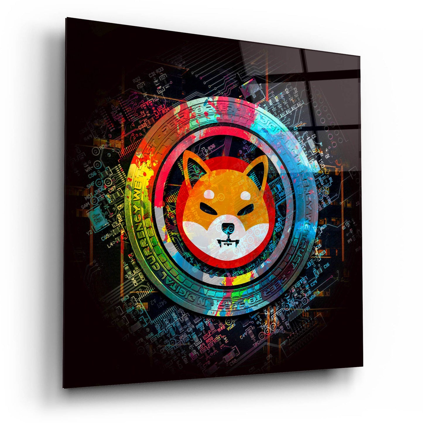 Epic Art 'Shiba Inu Crypto Power' by Epic Portfolio, Acrylic Glass Wall Art,12x12