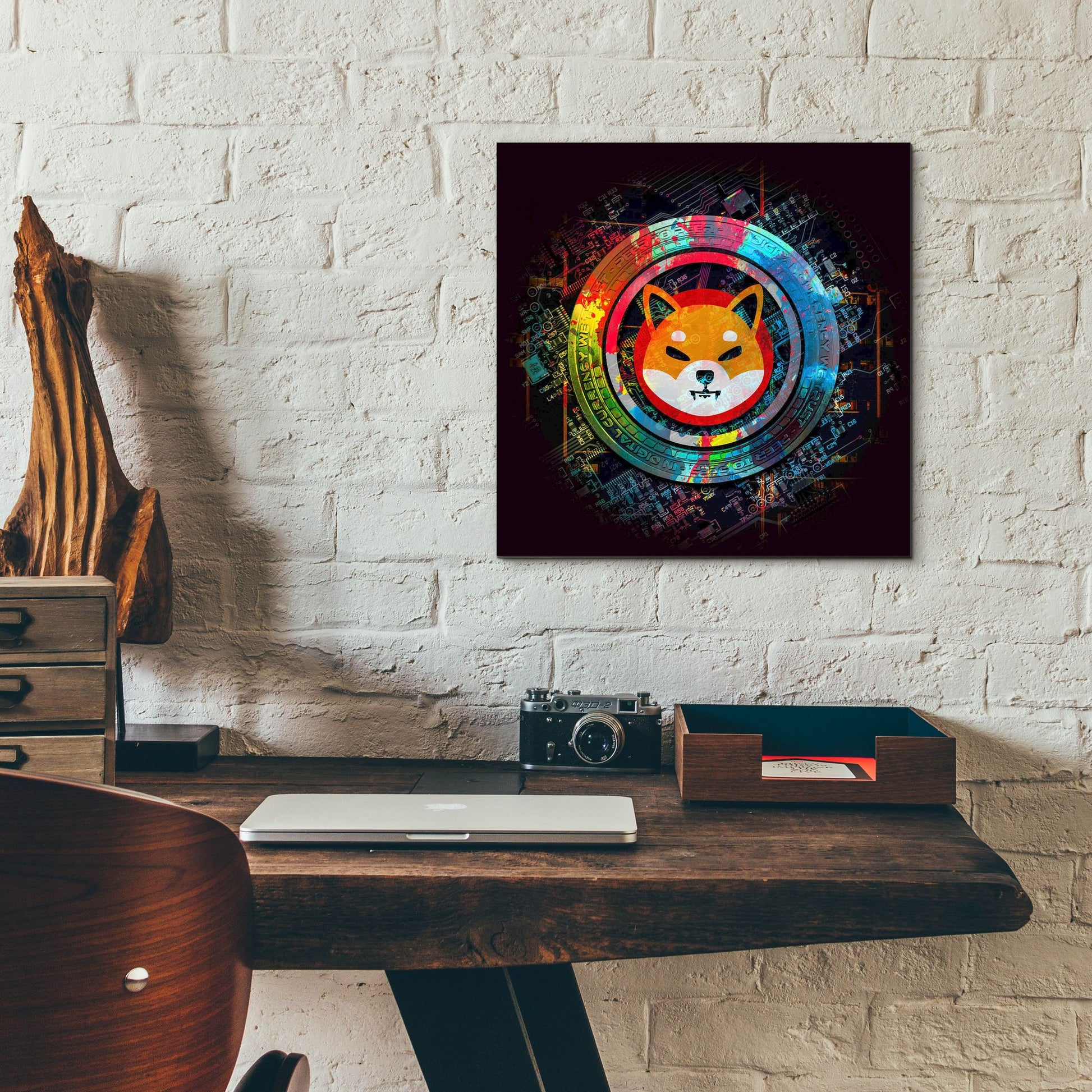 Epic Art 'Shiba Inu Crypto Power' by Epic Portfolio, Acrylic Glass Wall Art,12x12