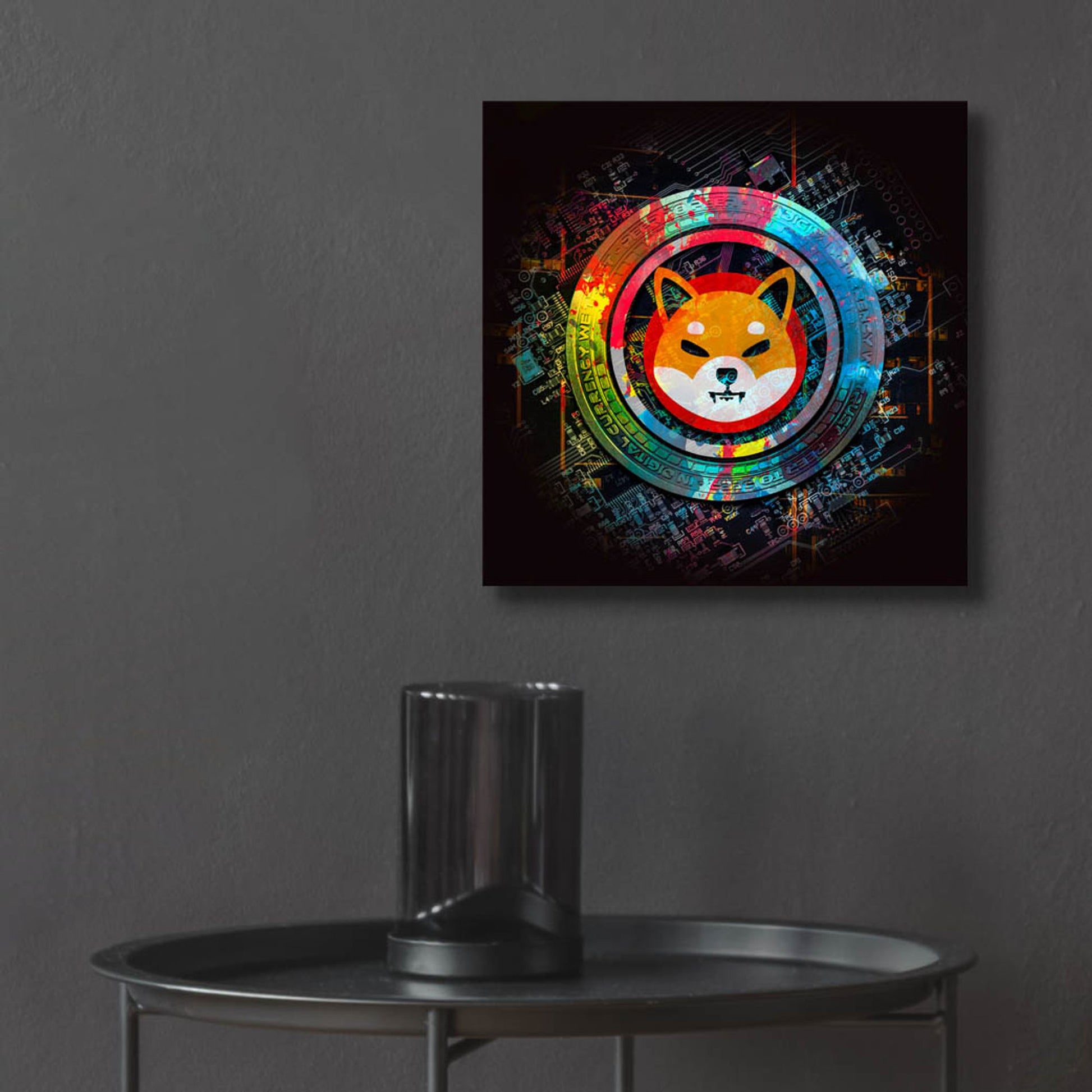 Epic Art 'Shiba Inu Crypto Power' by Epic Portfolio, Acrylic Glass Wall Art,12x12