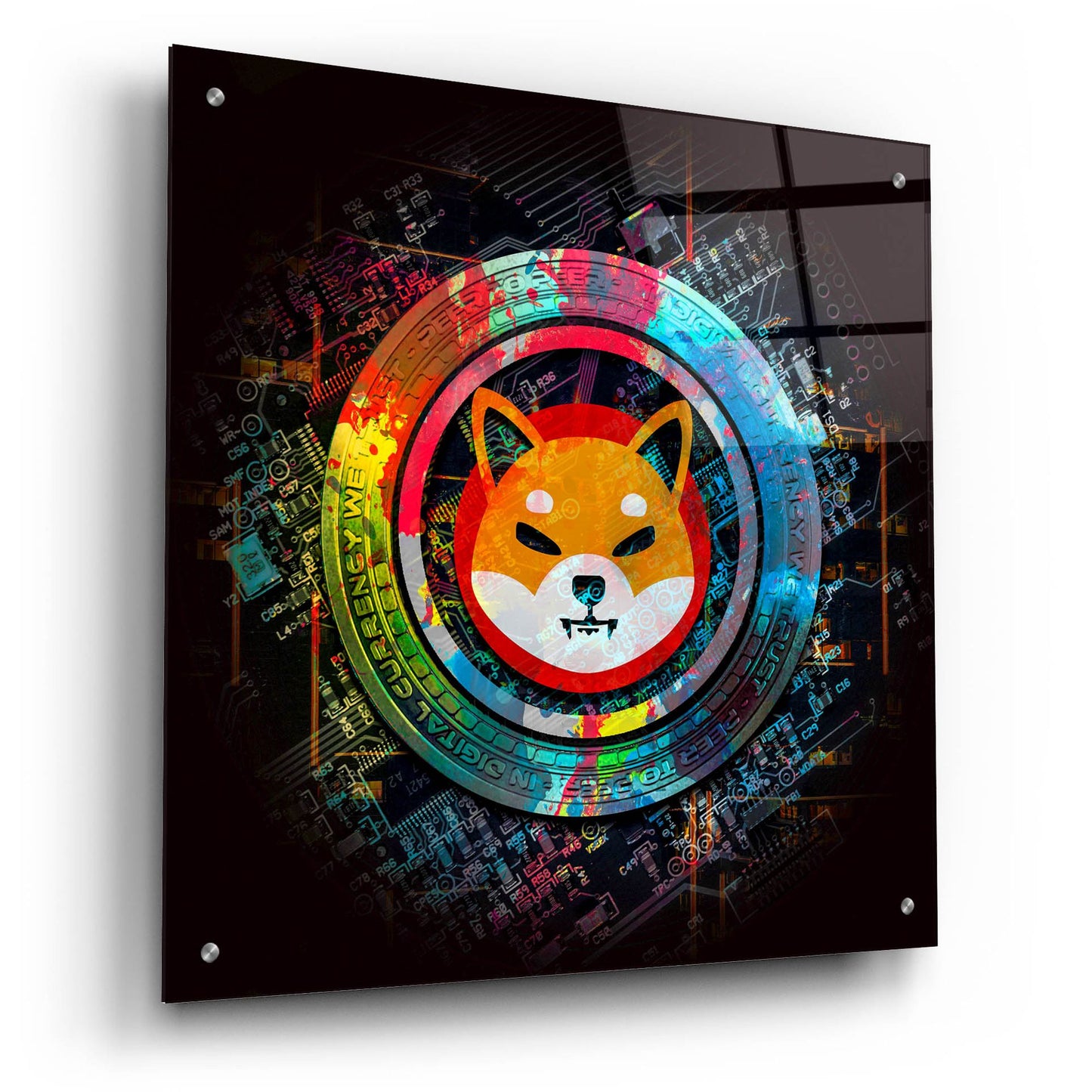 Epic Art 'Shiba Inu Crypto Power' by Epic Portfolio, Acrylic Glass Wall Art,24x24