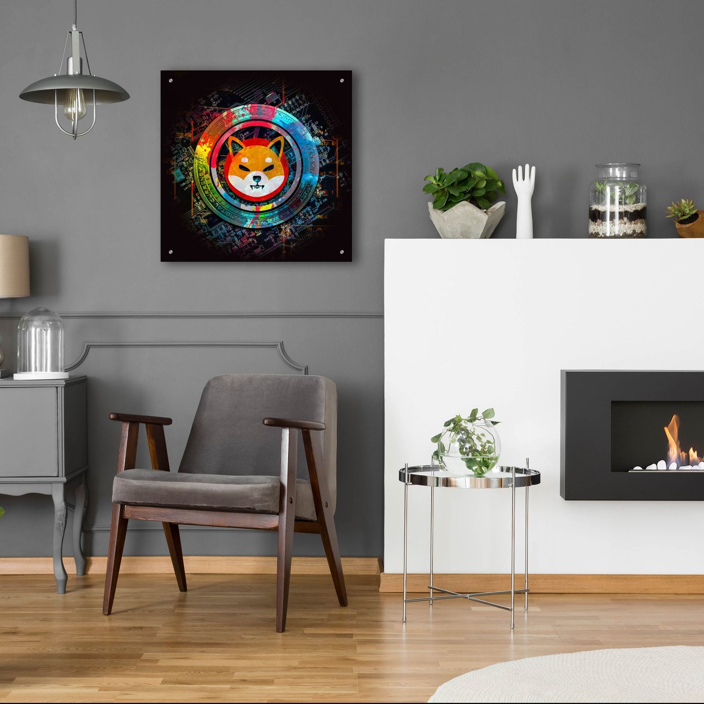 Epic Art 'Shiba Inu Crypto Power' by Epic Portfolio, Acrylic Glass Wall Art,24x24