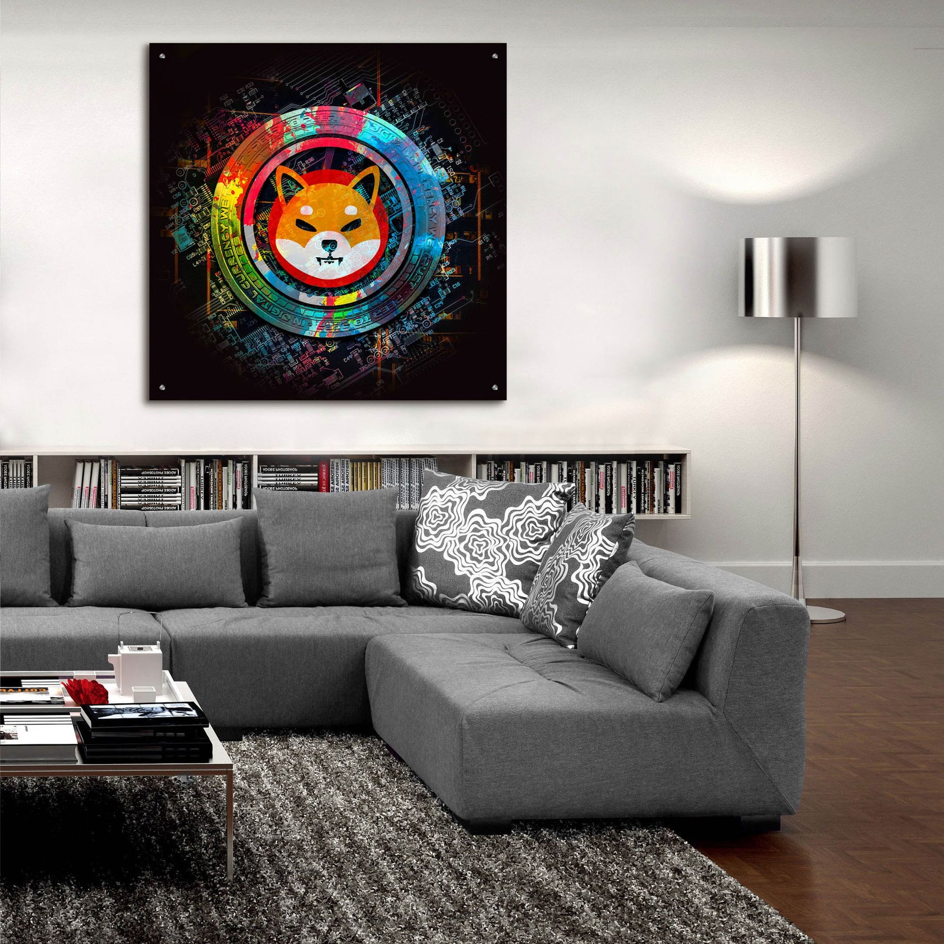 Epic Art 'Shiba Inu Crypto Power' by Epic Portfolio, Acrylic Glass Wall Art,36x36