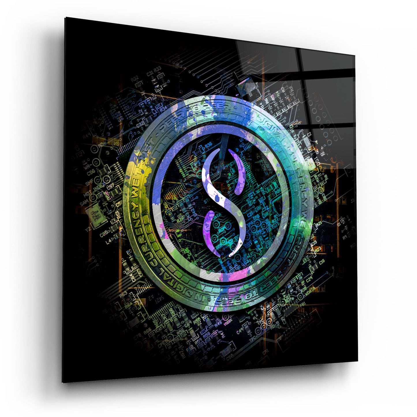 Epic Art 'Singularity Crypto Power' by Epic Portfolio, Acrylic Glass Wall Art,12x12