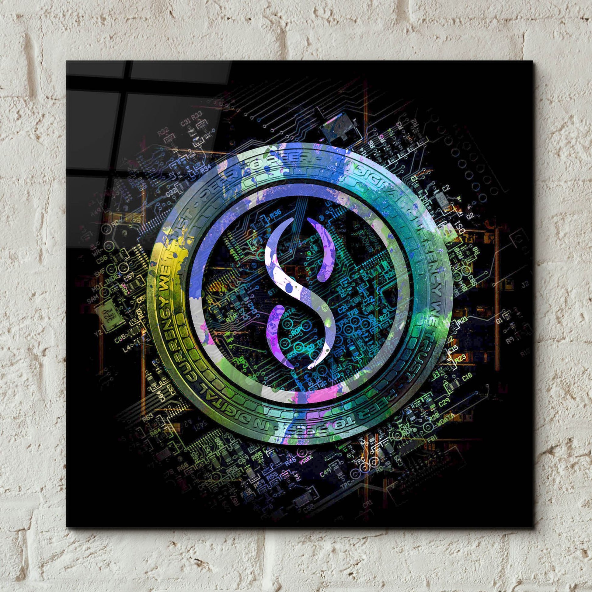 Epic Art 'Singularity Crypto Power' by Epic Portfolio, Acrylic Glass Wall Art,12x12