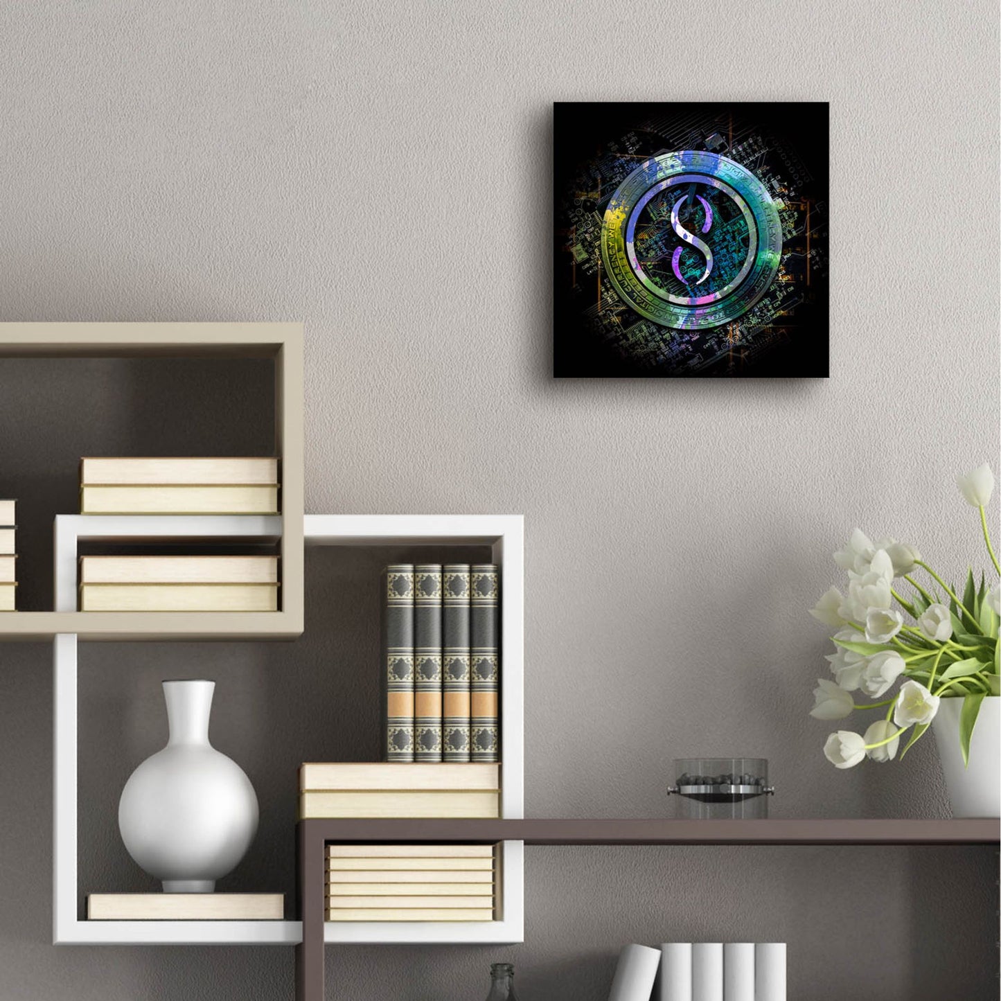 Epic Art 'Singularity Crypto Power' by Epic Portfolio, Acrylic Glass Wall Art,12x12