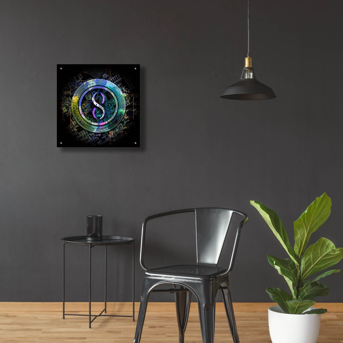 Epic Art 'Singularity Crypto Power' by Epic Portfolio, Acrylic Glass Wall Art,24x24